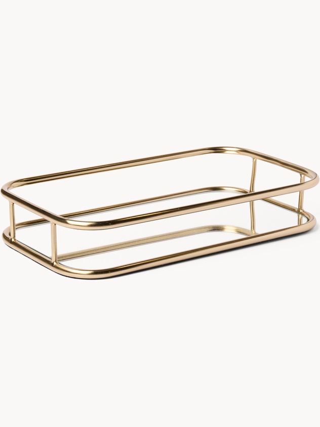 Decorative glass and steel tray