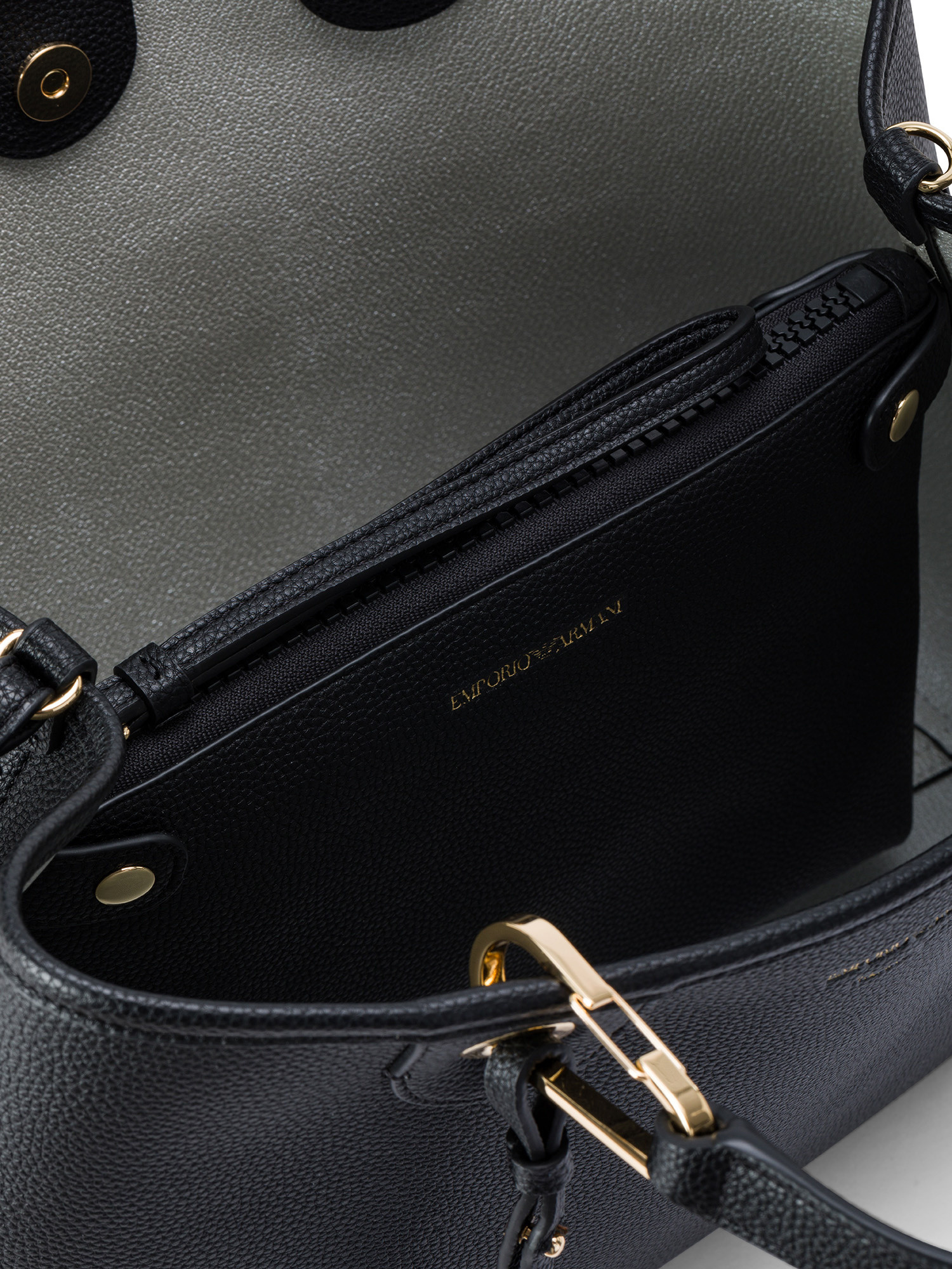 Emporio Armani - Deer print medium shopper bag, Black, large image number 2