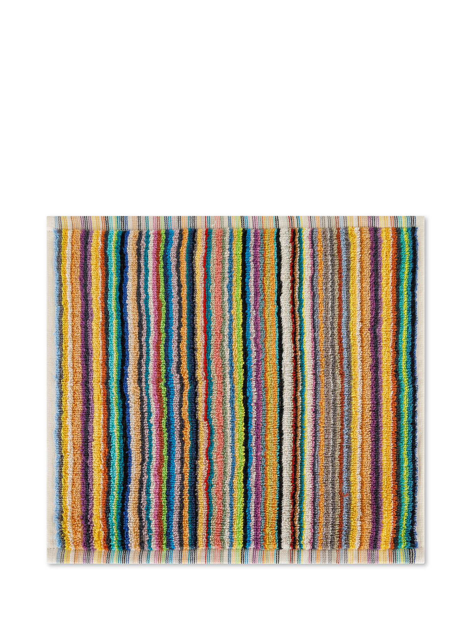Set of 2 striped jacquard cotton terry cloths, Multicolor, large image number 1