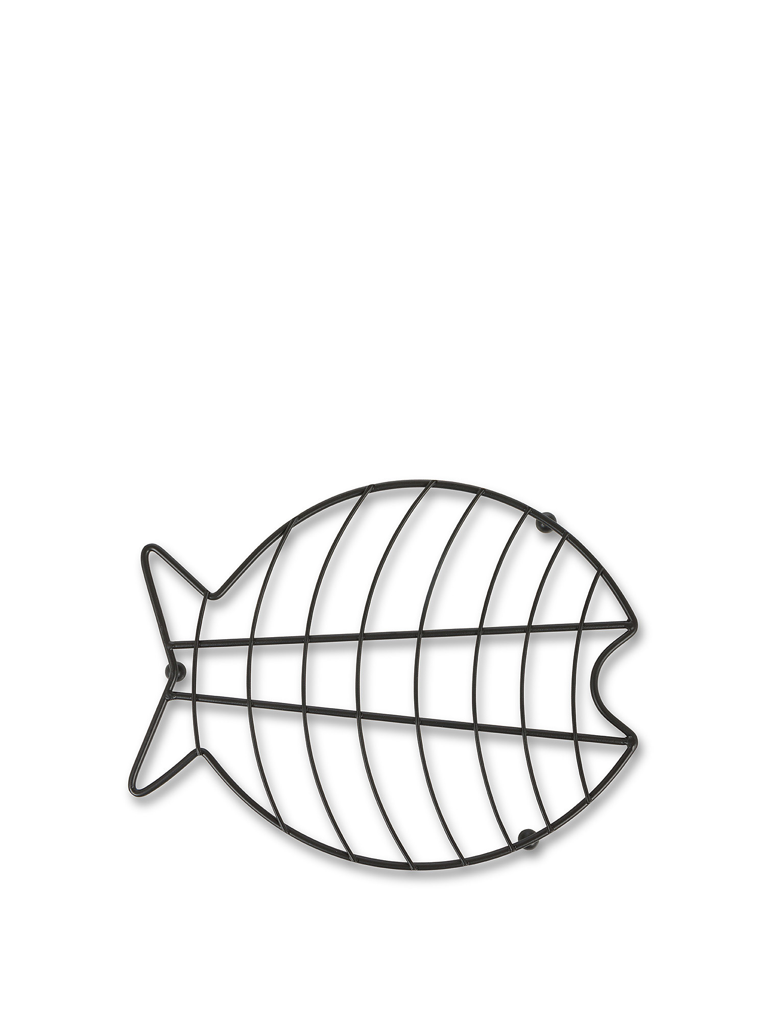 Black wire fish saucer, Black, large image number 1