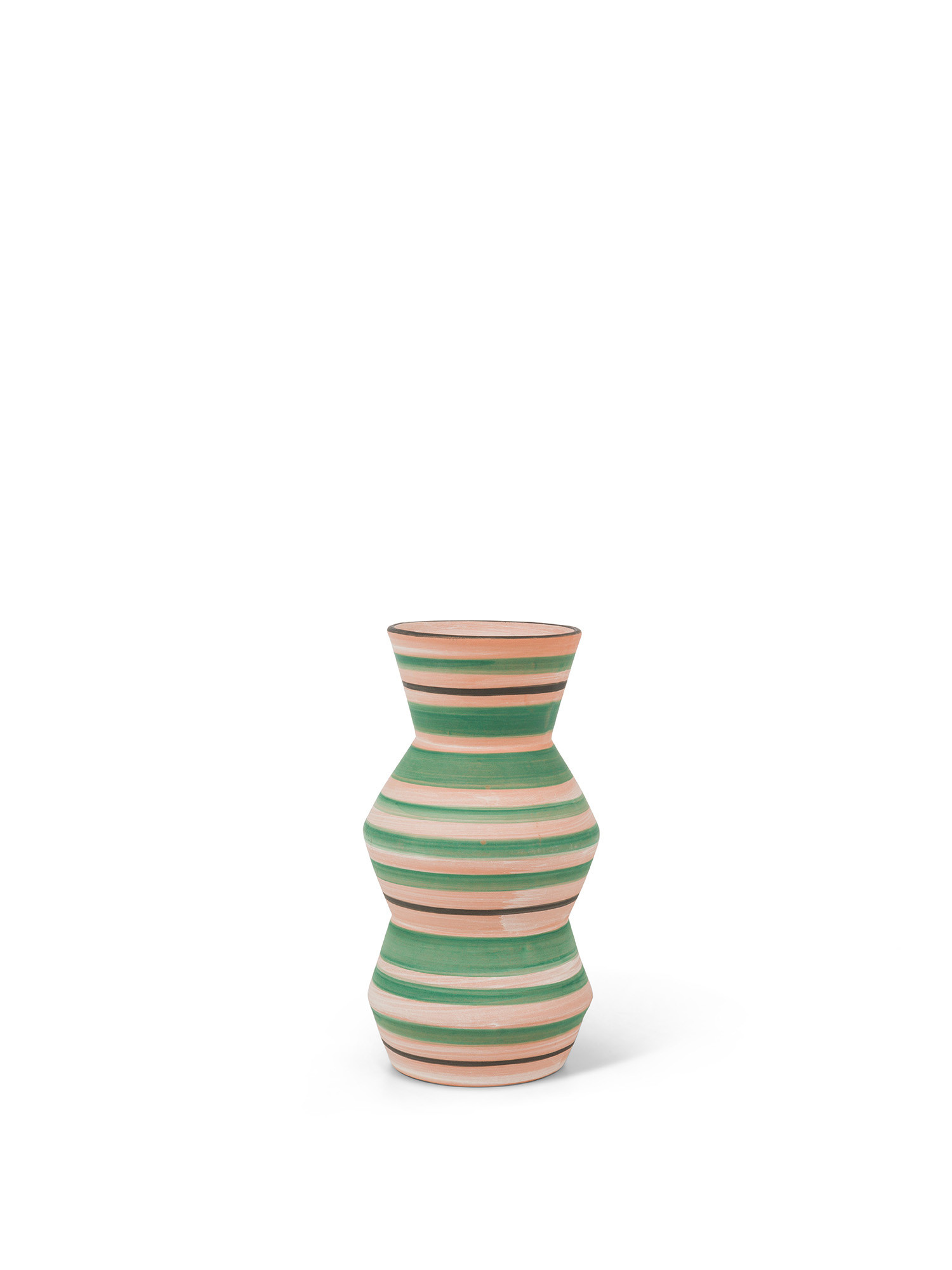 Vaso a righe in ceramica, Multicolor, large image number 0
