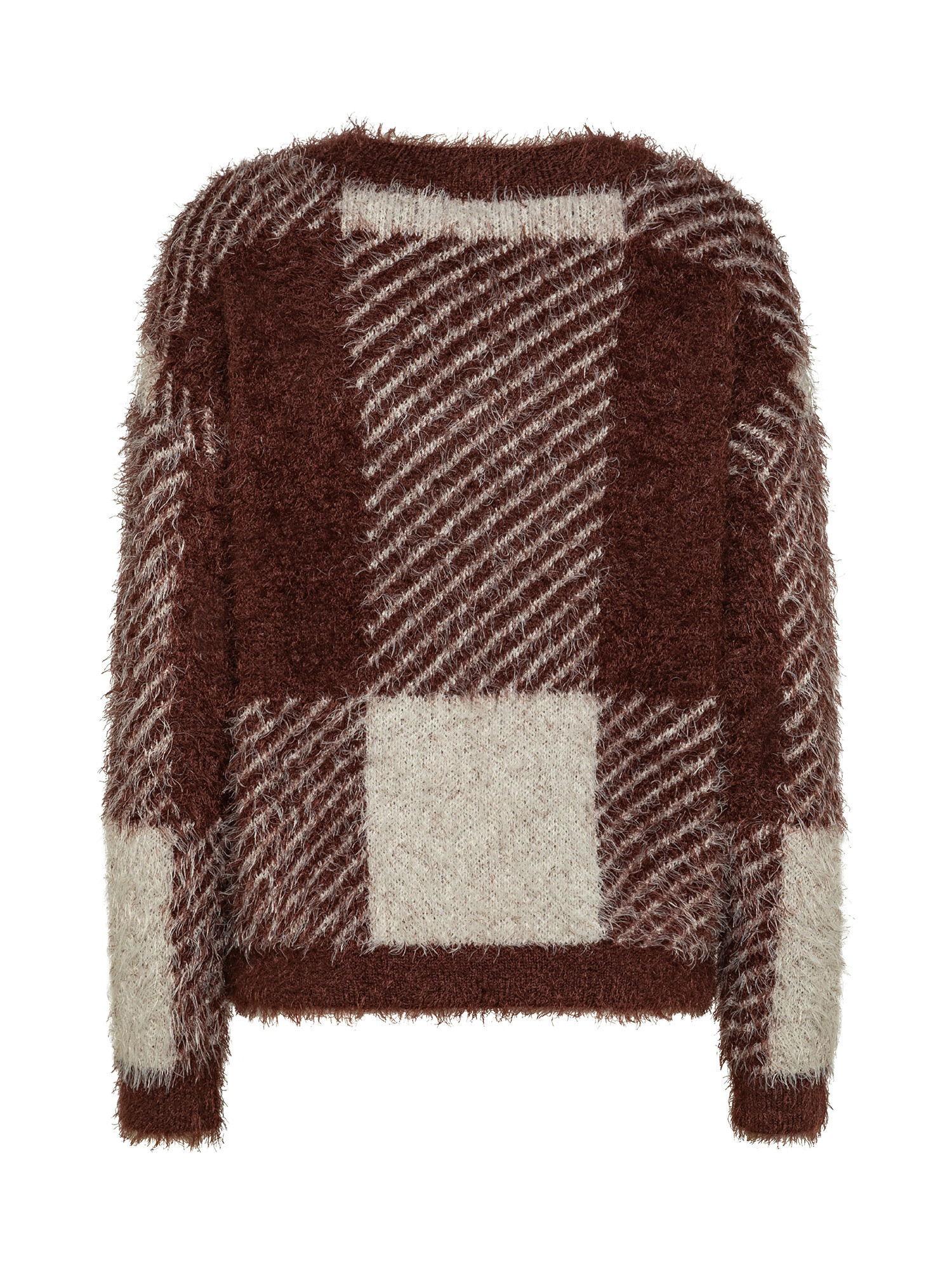 Koan - Checked crewneck pullover, Brown, large image number 1