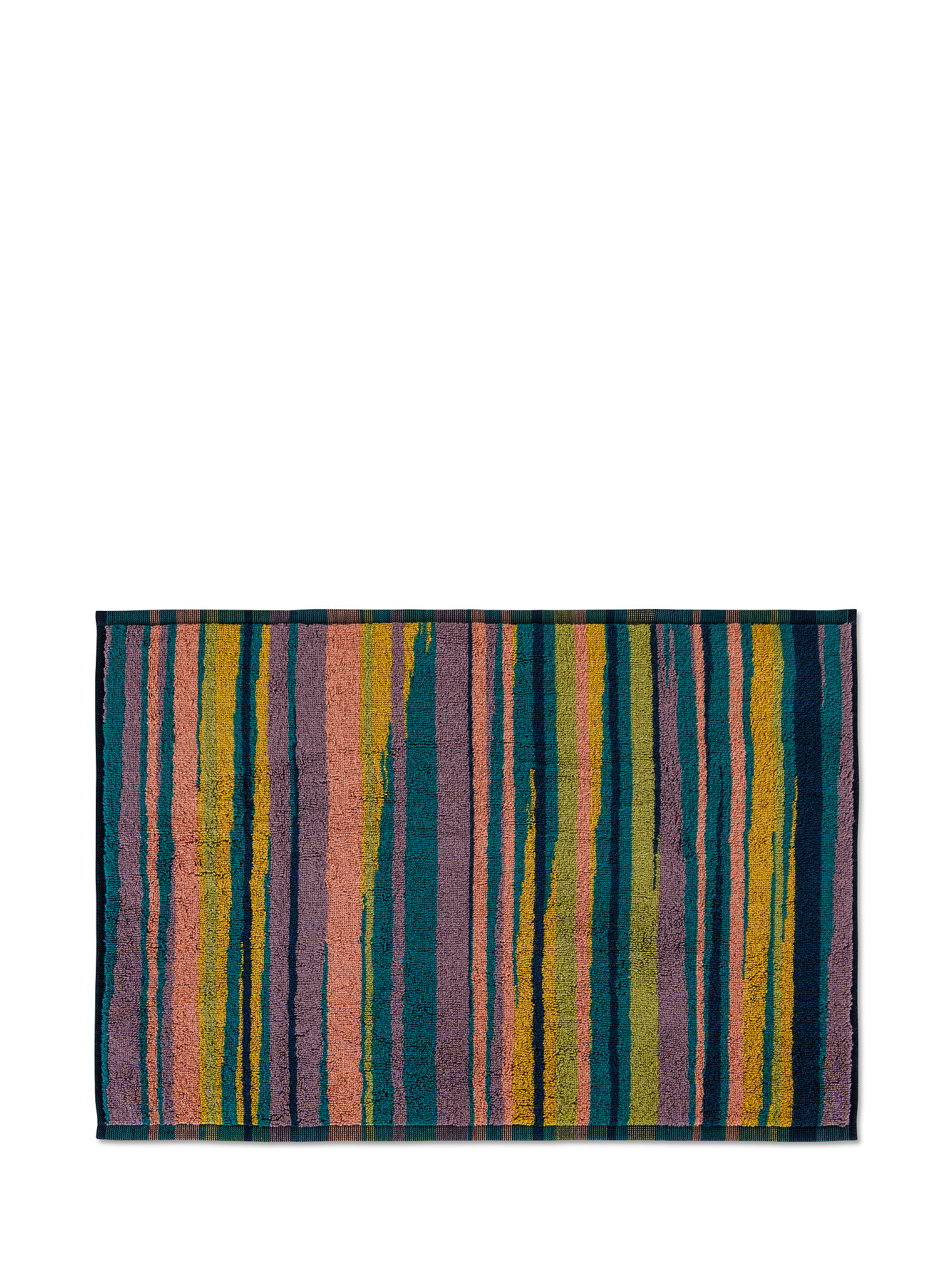 Asciugamano cotone jacquard motivo righe camouflage, Multicolor, large