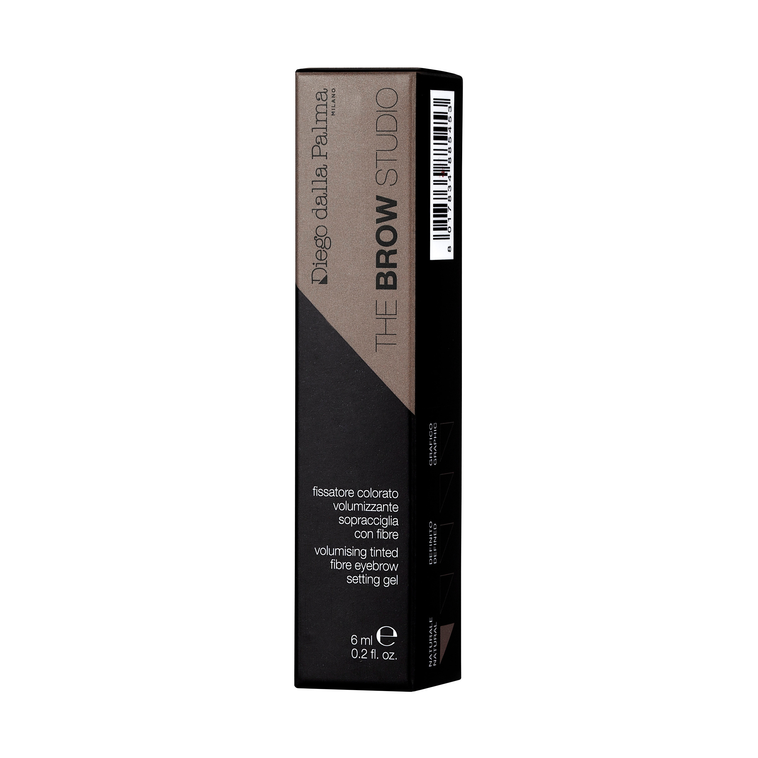 Colored Volumizing Eyebrow Fixer With Fibers - 26 cappuccinos, Light Brown, large image number 5