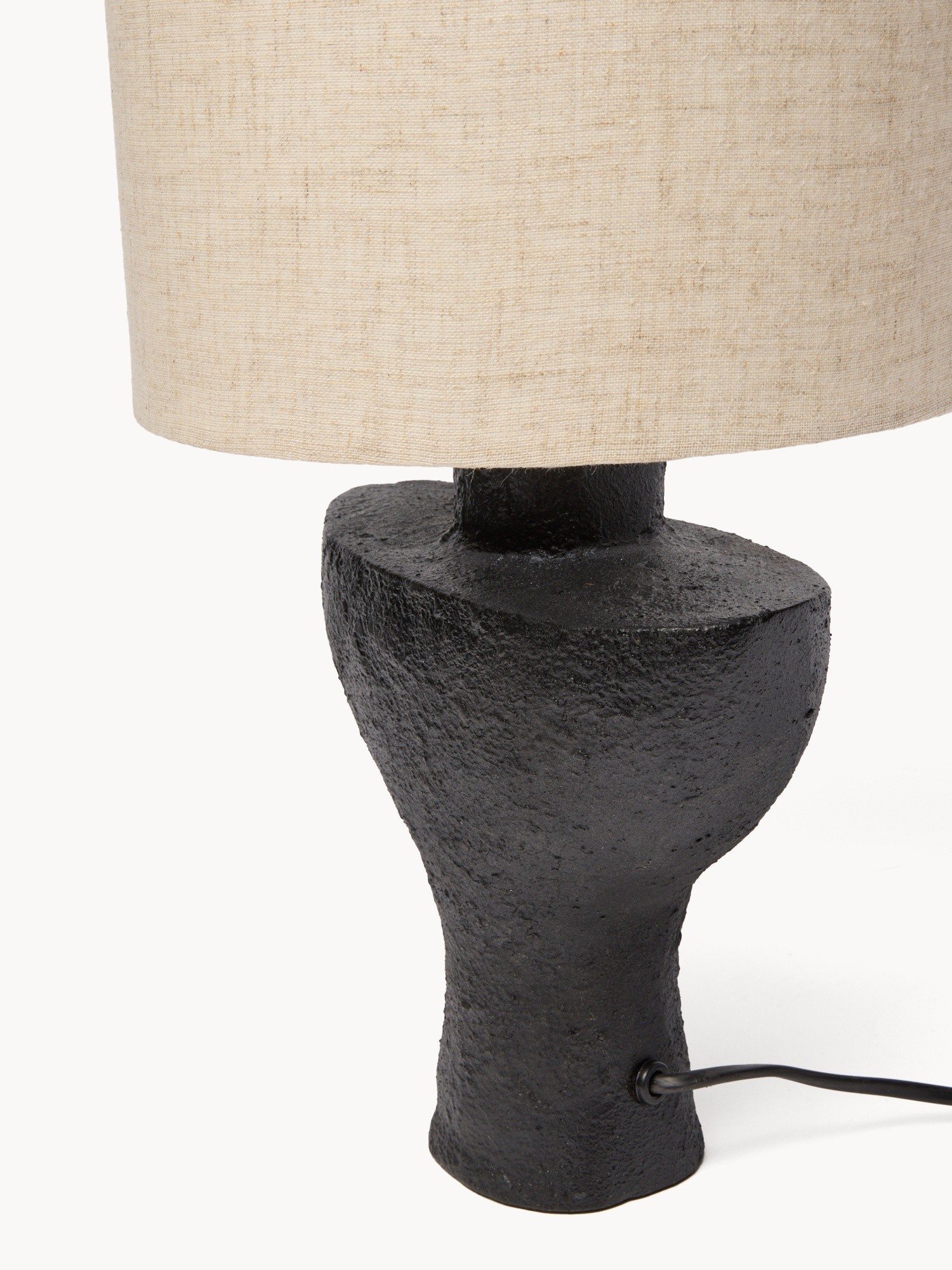 Lampada da tavolo in alluminio e cotone Freya, Nero, large image number 1