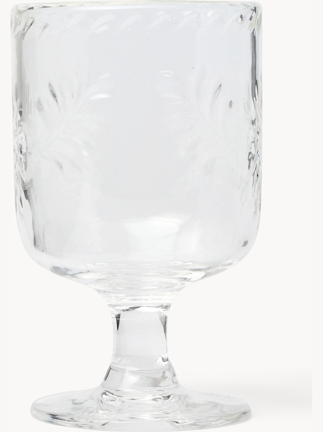 Short stem glass with foliage motif - Discounted price