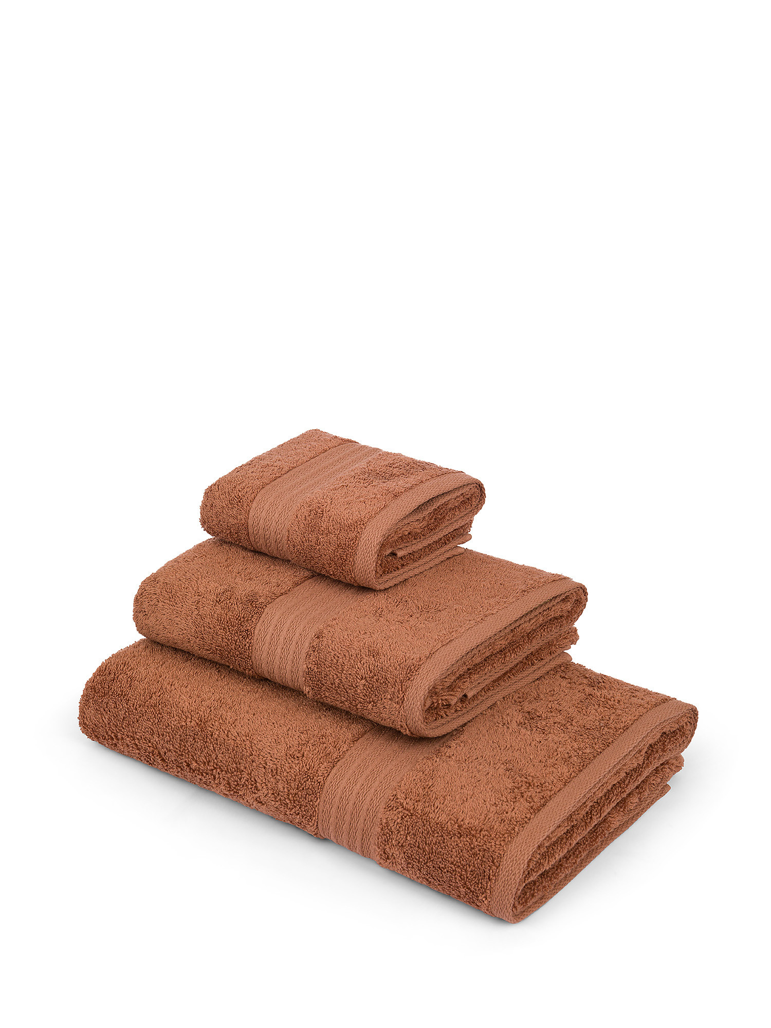 Zefiro solid color 100% cotton towel, Light Brown, large image number 0