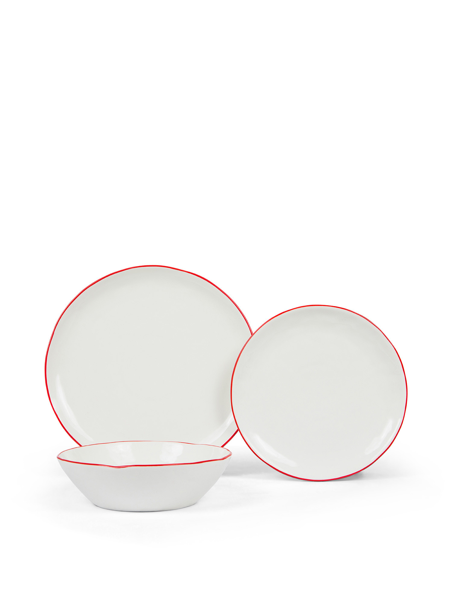 Ginevra porcelain dinner plate, White Red, large image number 1