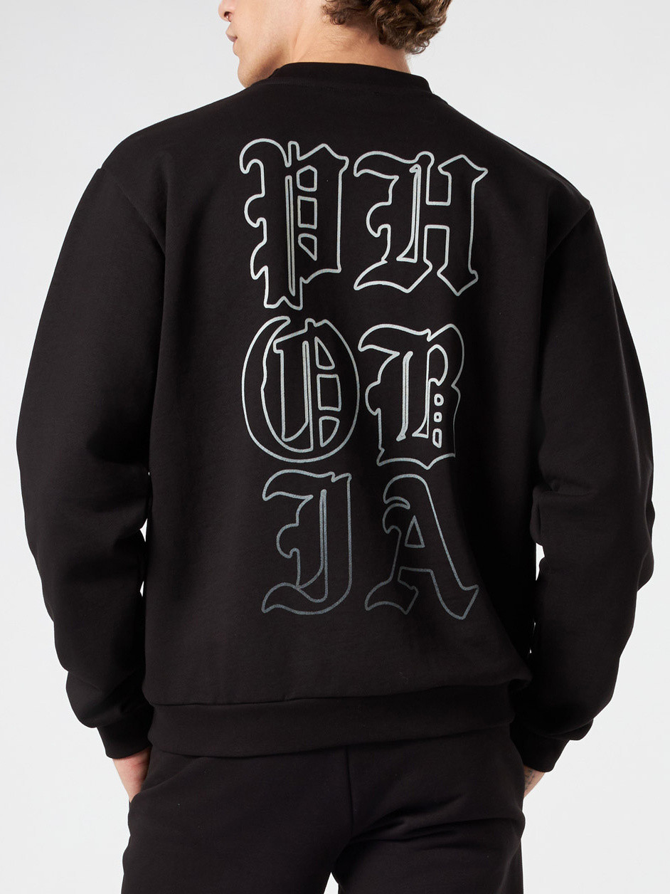 Phobia - Cotton sweatshirt with bite print, Black, large image number 2