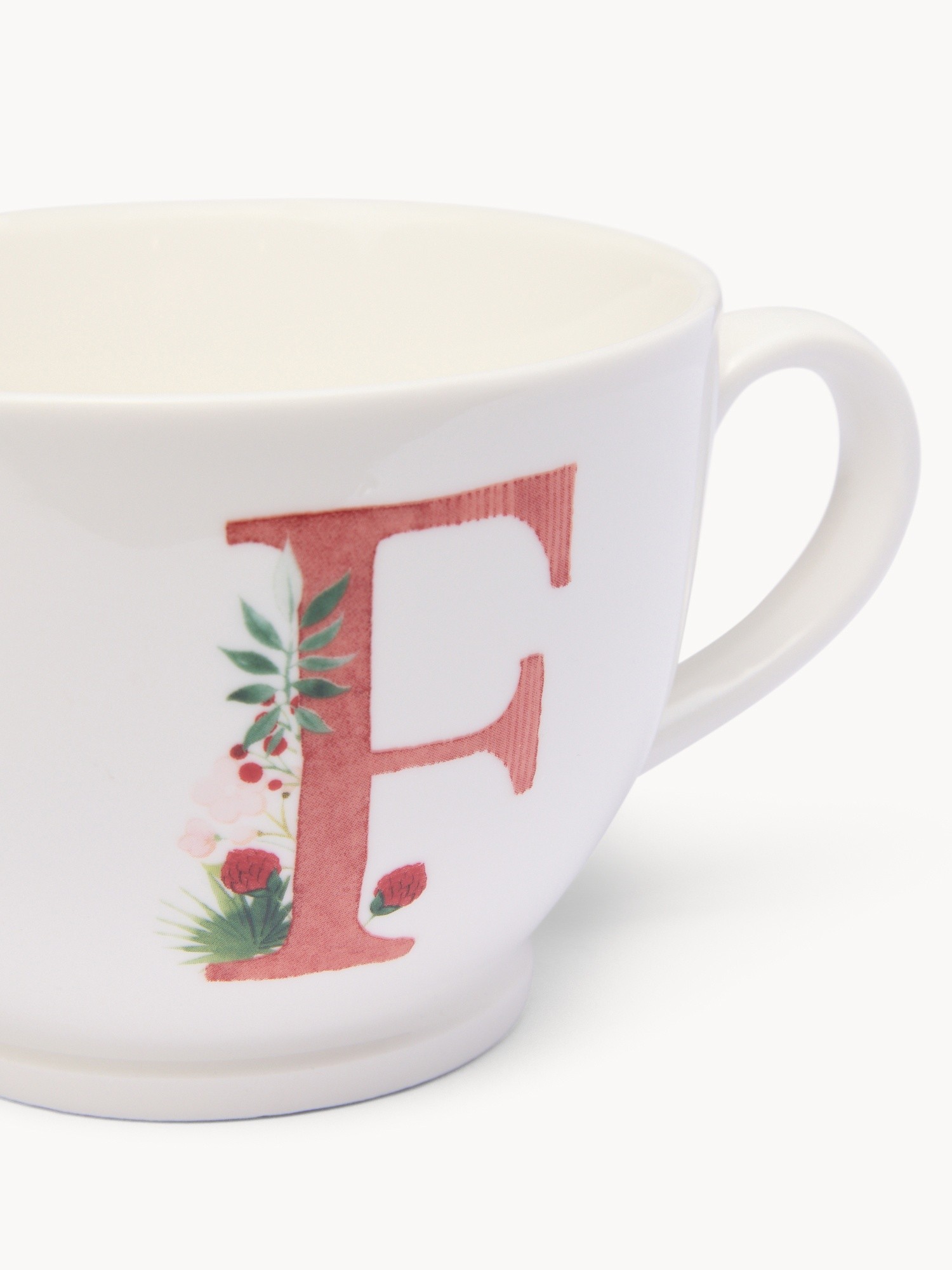 New bone china breakfast mug,letter F, White 1, large image number 0