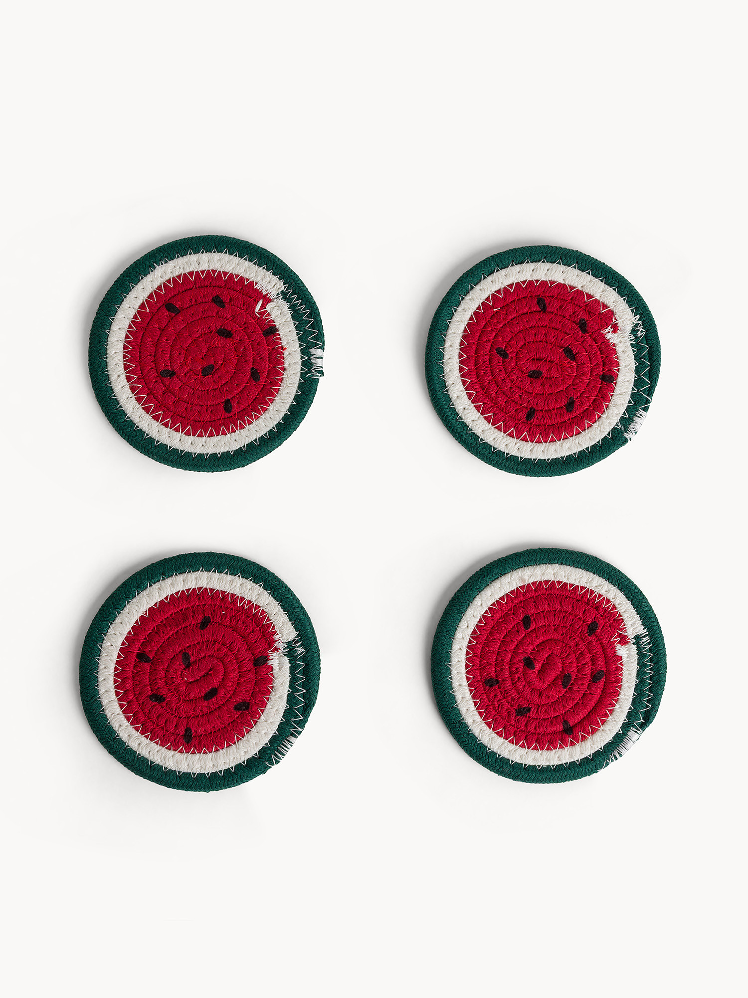Set 4 sottobicchieri anguria, Rosso, large image number 0