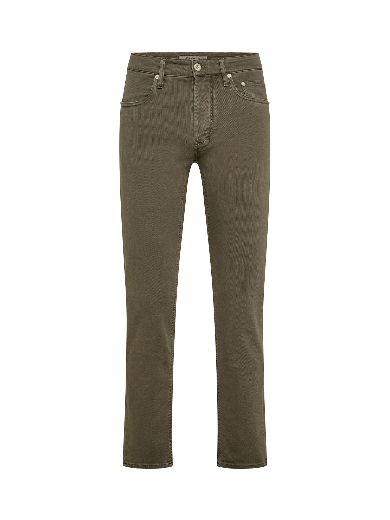 5 pocket denim trousers, Brown, large image number 0