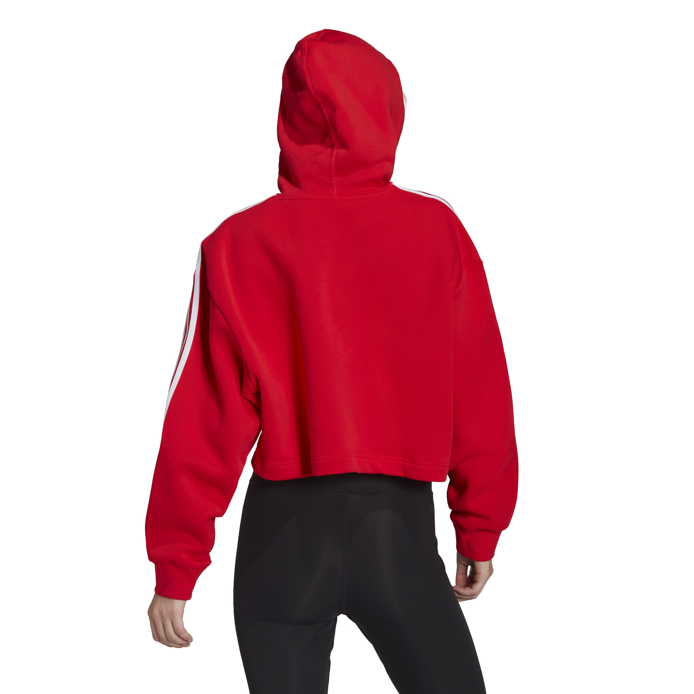 Hoodie adicolor classics cropped, Rosso, large