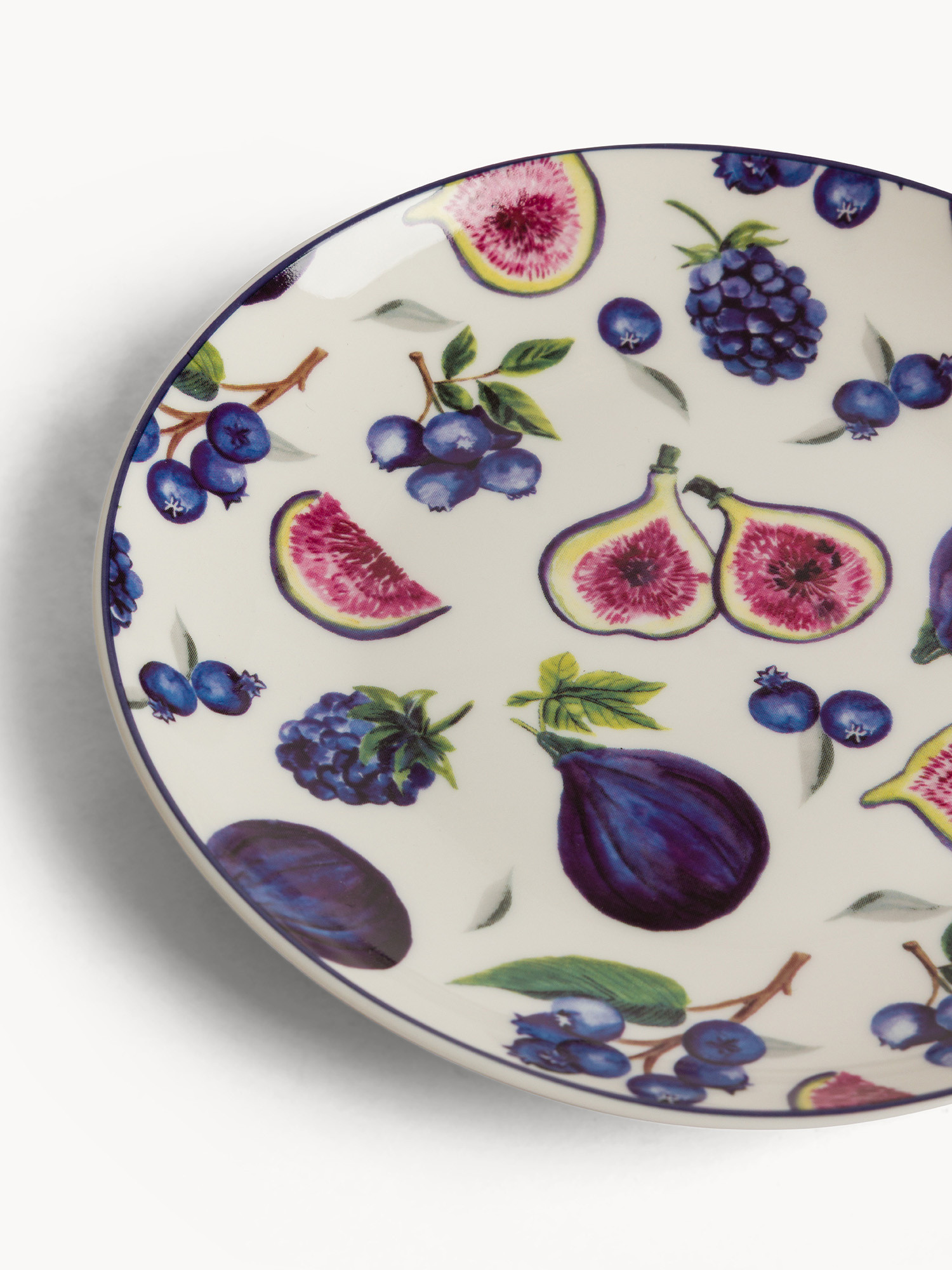 Piatto pane new bone china motivo fichi, Multicolor, large image number 1