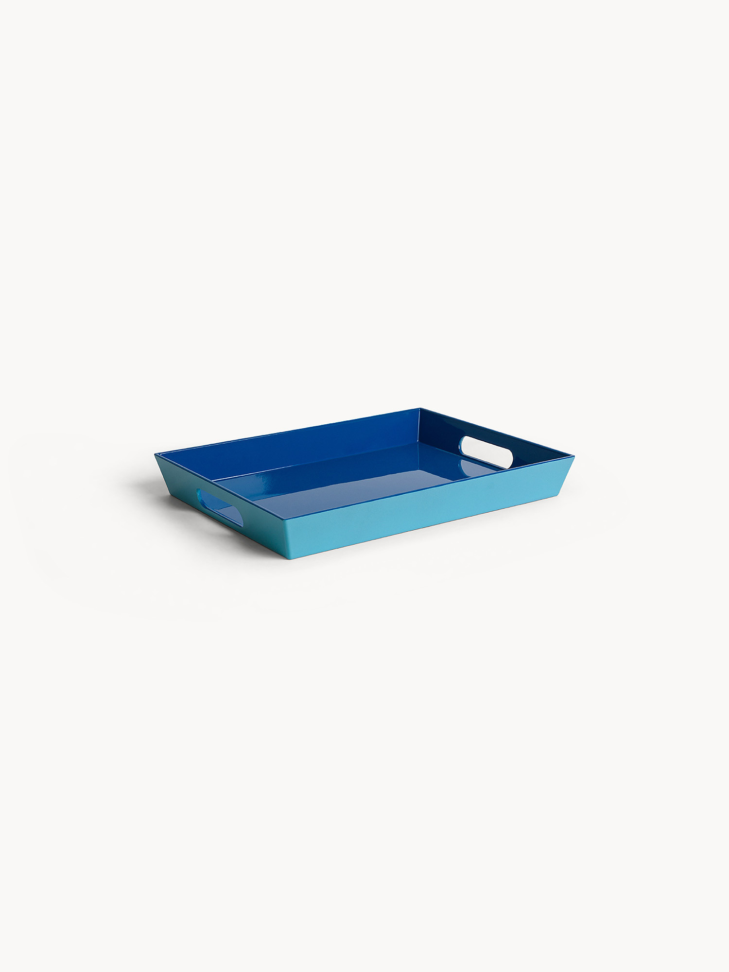 Plastic tray with lemon motif, Blue, large image number 0