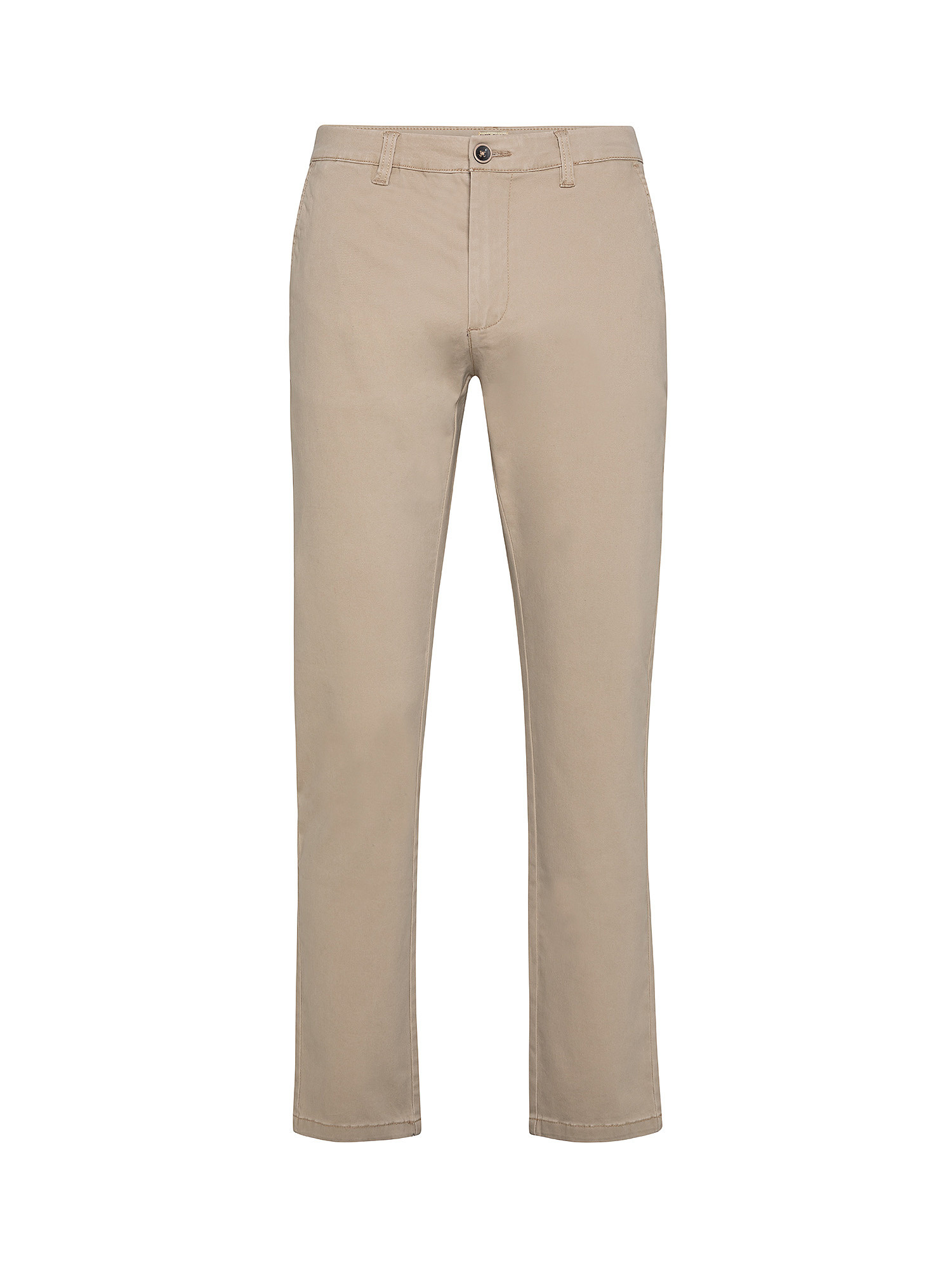 Pantalone slim comfort fit in cotone elasticizzato, Beige, large image number 0