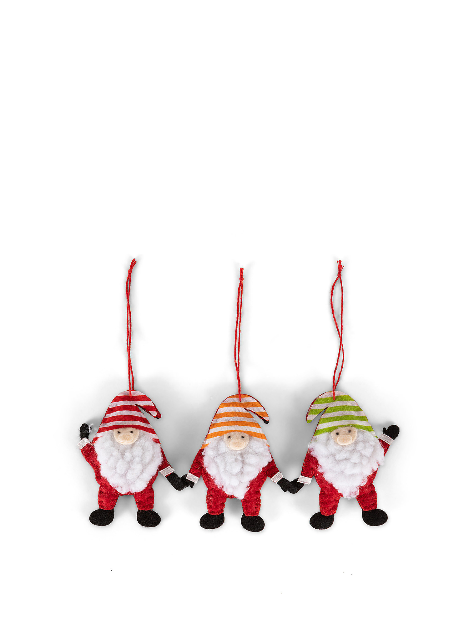 Set of 3 gnome tree decorations, Red, large image number 0