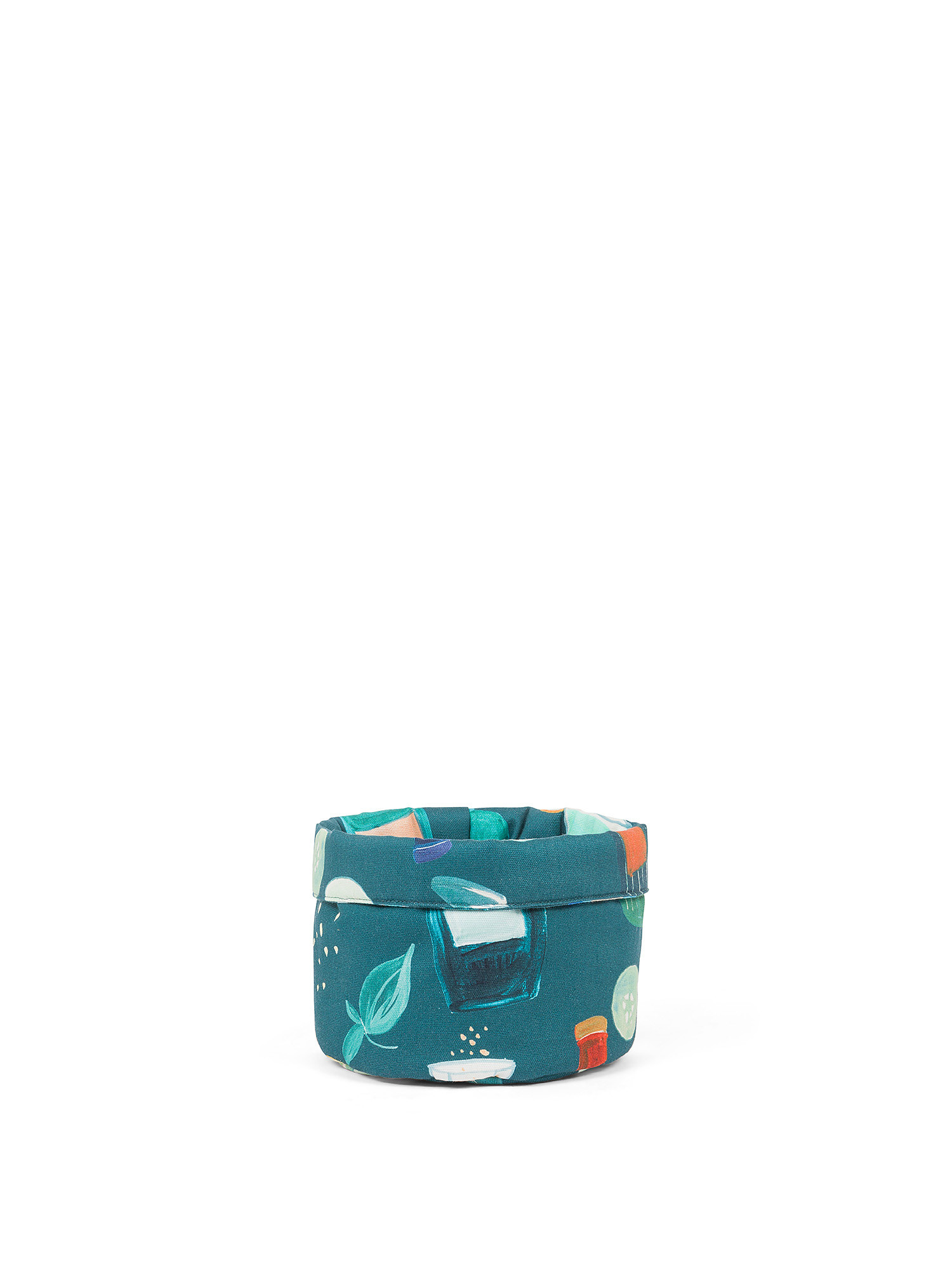 Aperitif print panama cotton storage basket, Multicolor, large image number 0