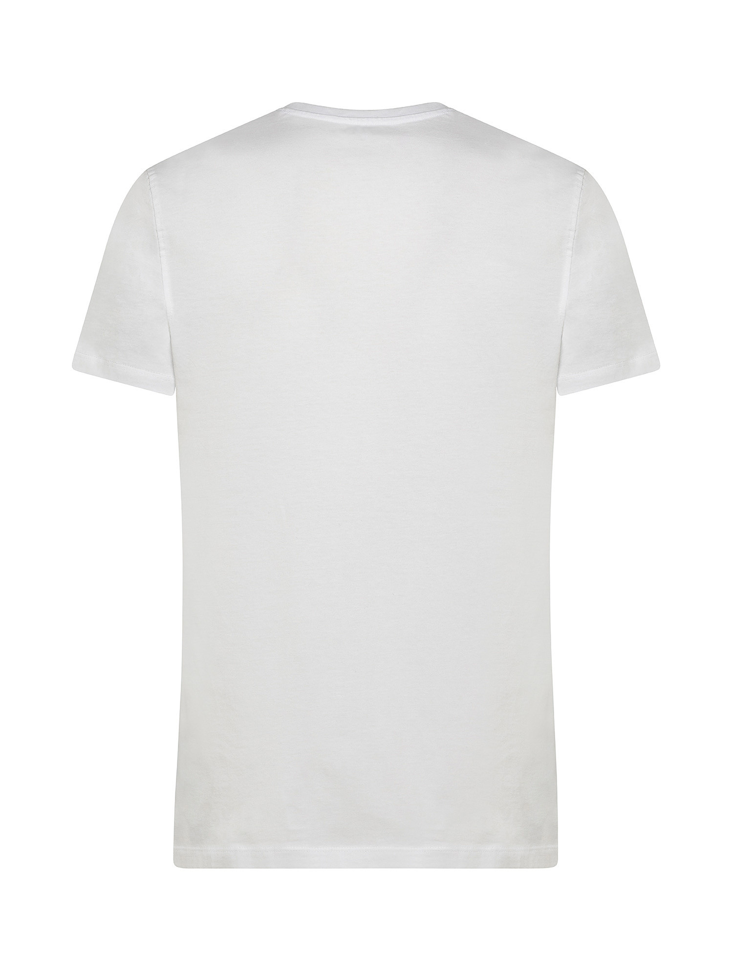 Luca D'Altieri - T-shirt scollo a V cotone supima, Bianco, large