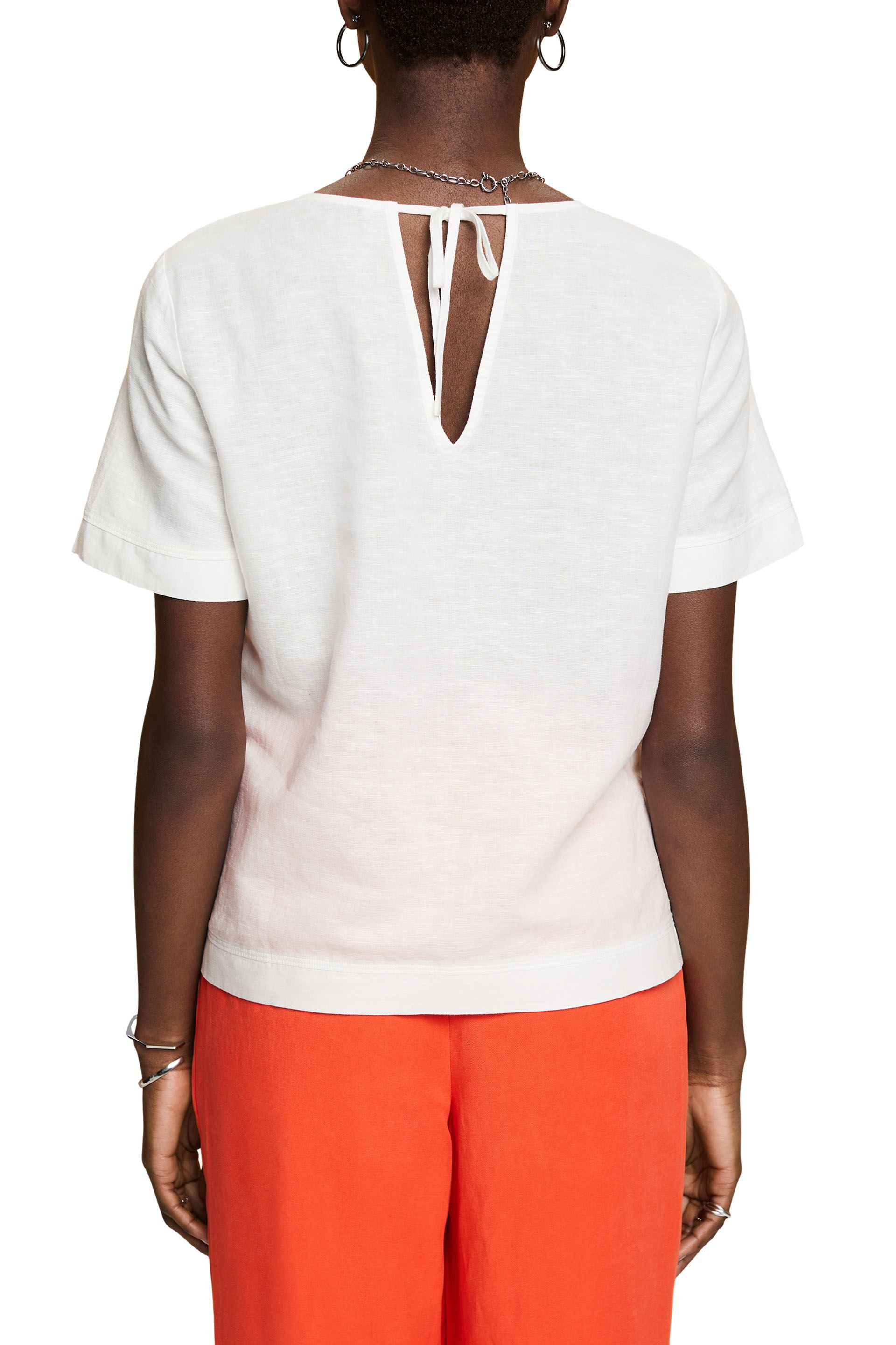 Esprit - Linen blend blouse, White, large image number 2