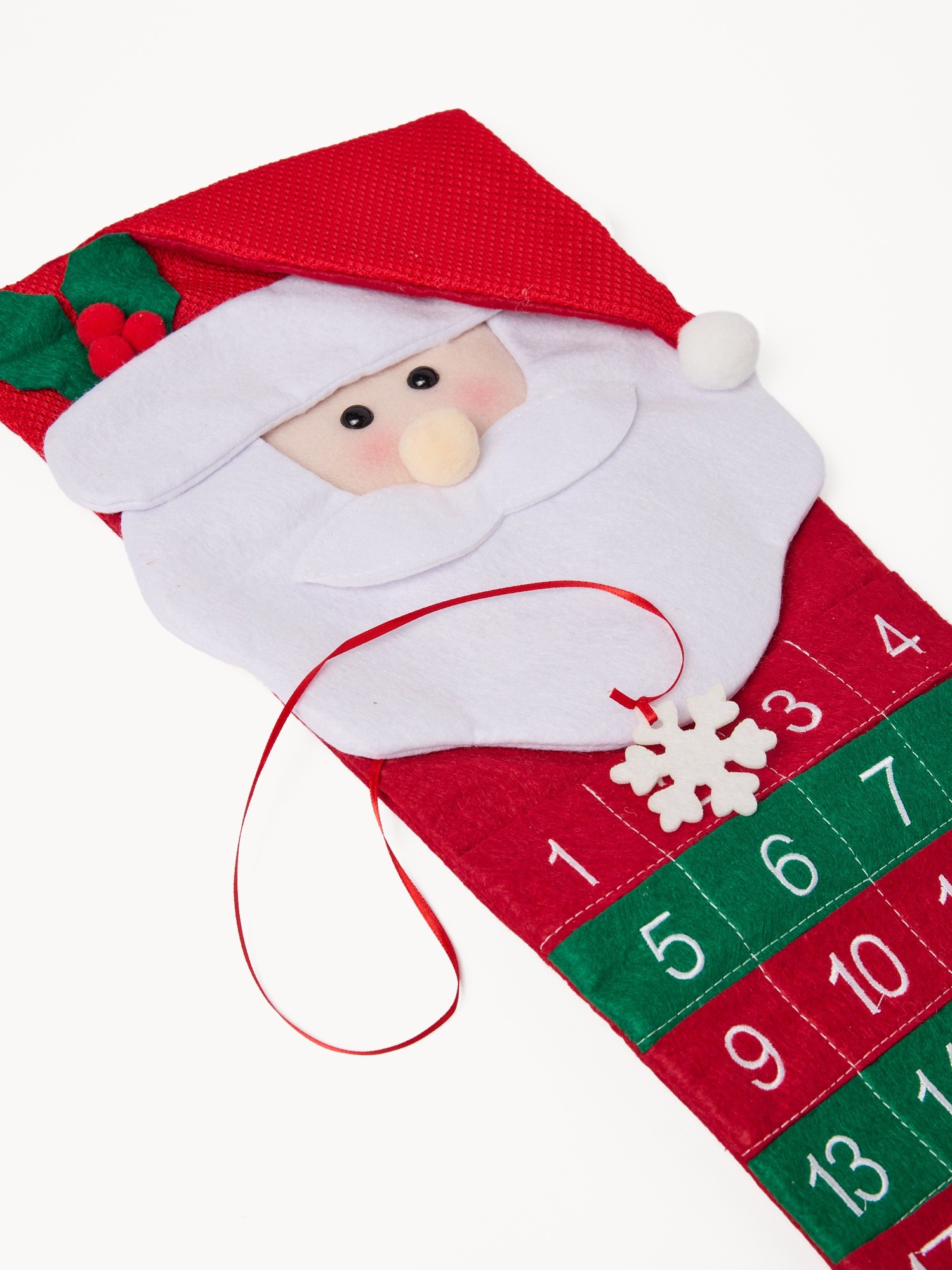 Christmas stocking with Advent calendar, Red, large image number 1
