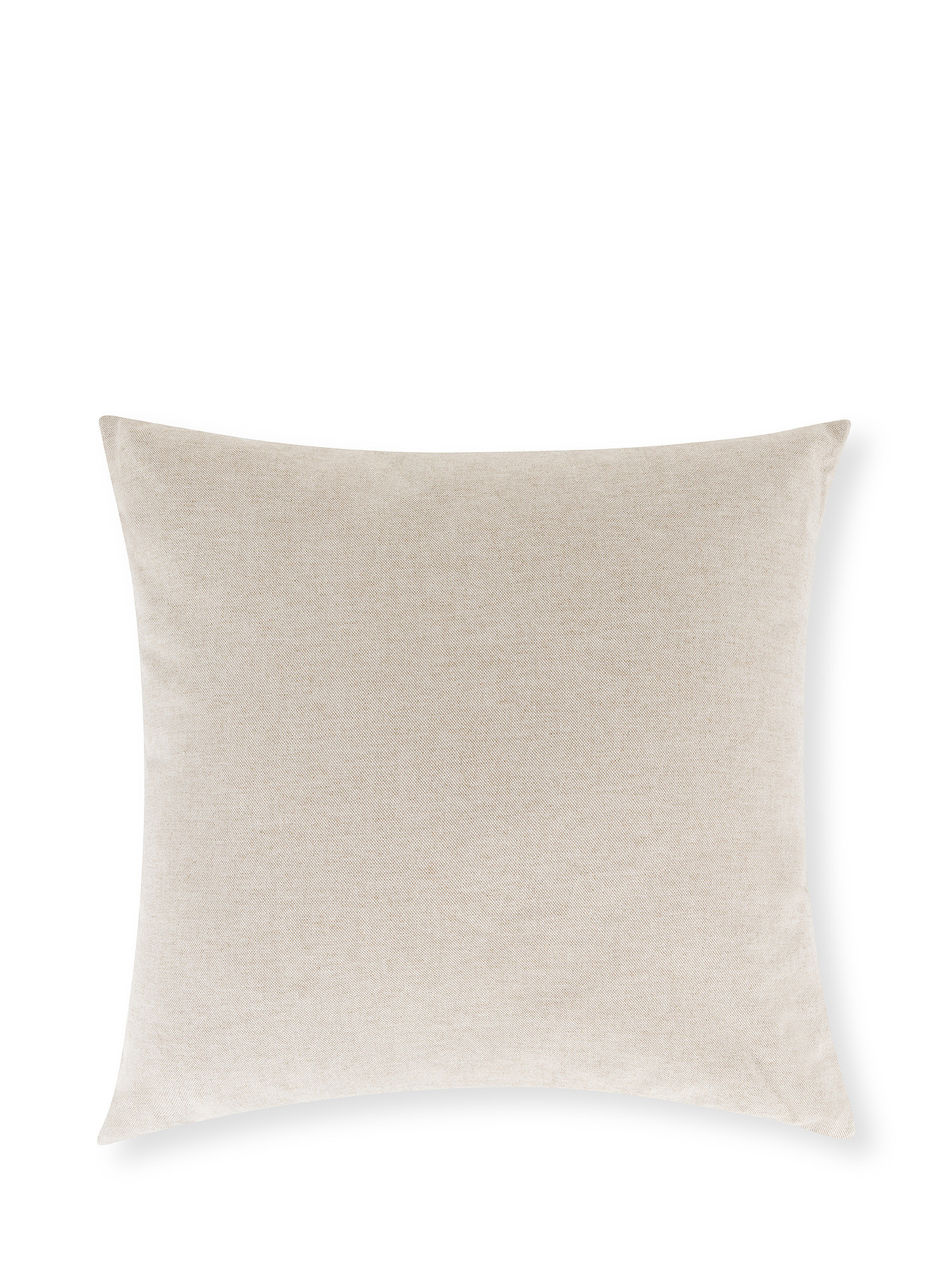 Cotton and linen blend cushion with flower motif 50x50cm, Beige, large image number 1