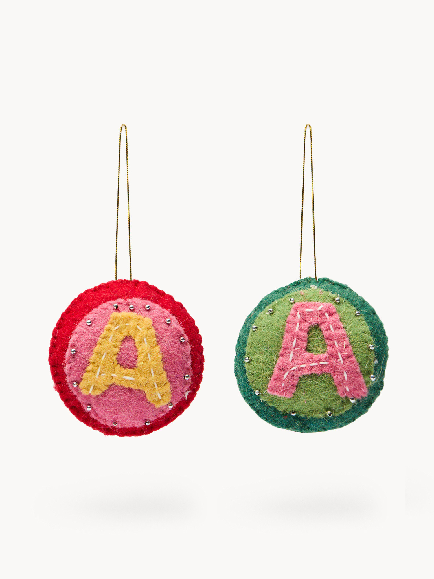 Pallina in feltro lettera A, Verde, large image number 0