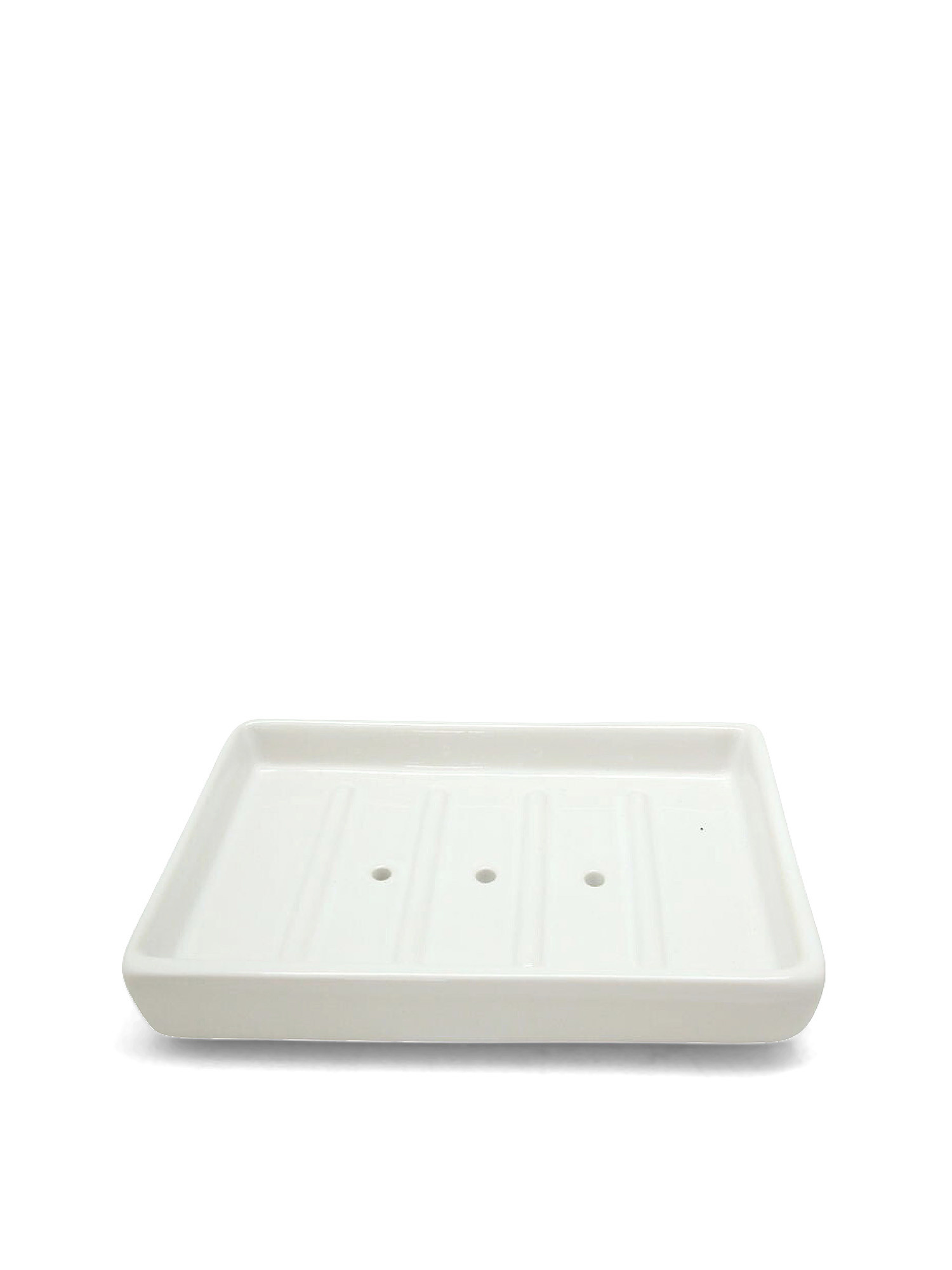 Portasapone artigianale in ceramica Quadra, Bianco, large image number 0