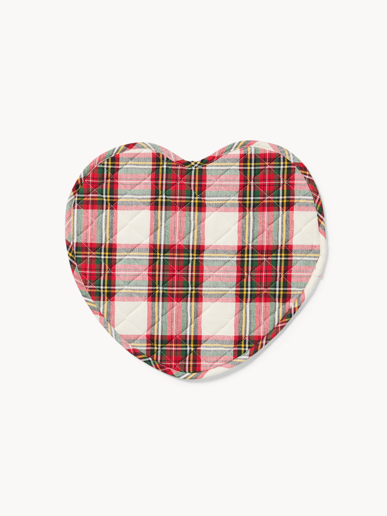 Tovaglietta tartan trapuntata in puro cotone tinto filo, Rosso, large image number 0