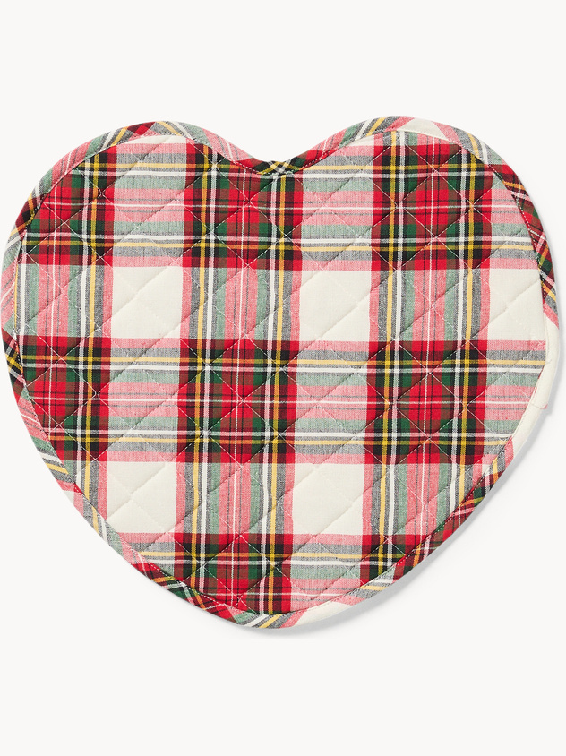 Tovaglietta tartan trapuntata in puro cotone tinto filo