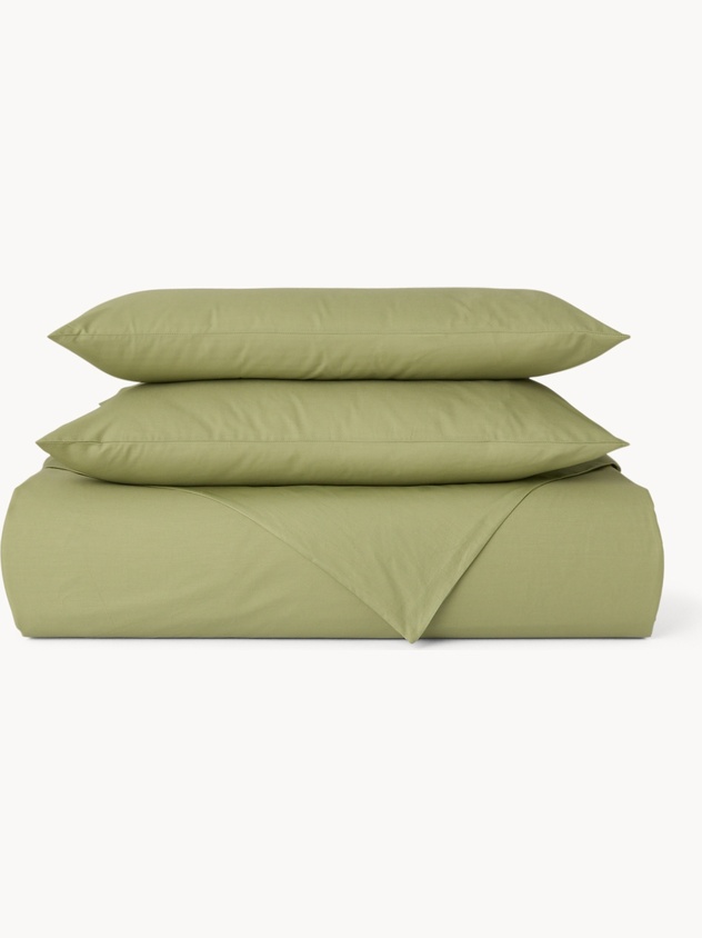 Parure copripiumino in cotone percalle tinta unita - Prezzo di lancio