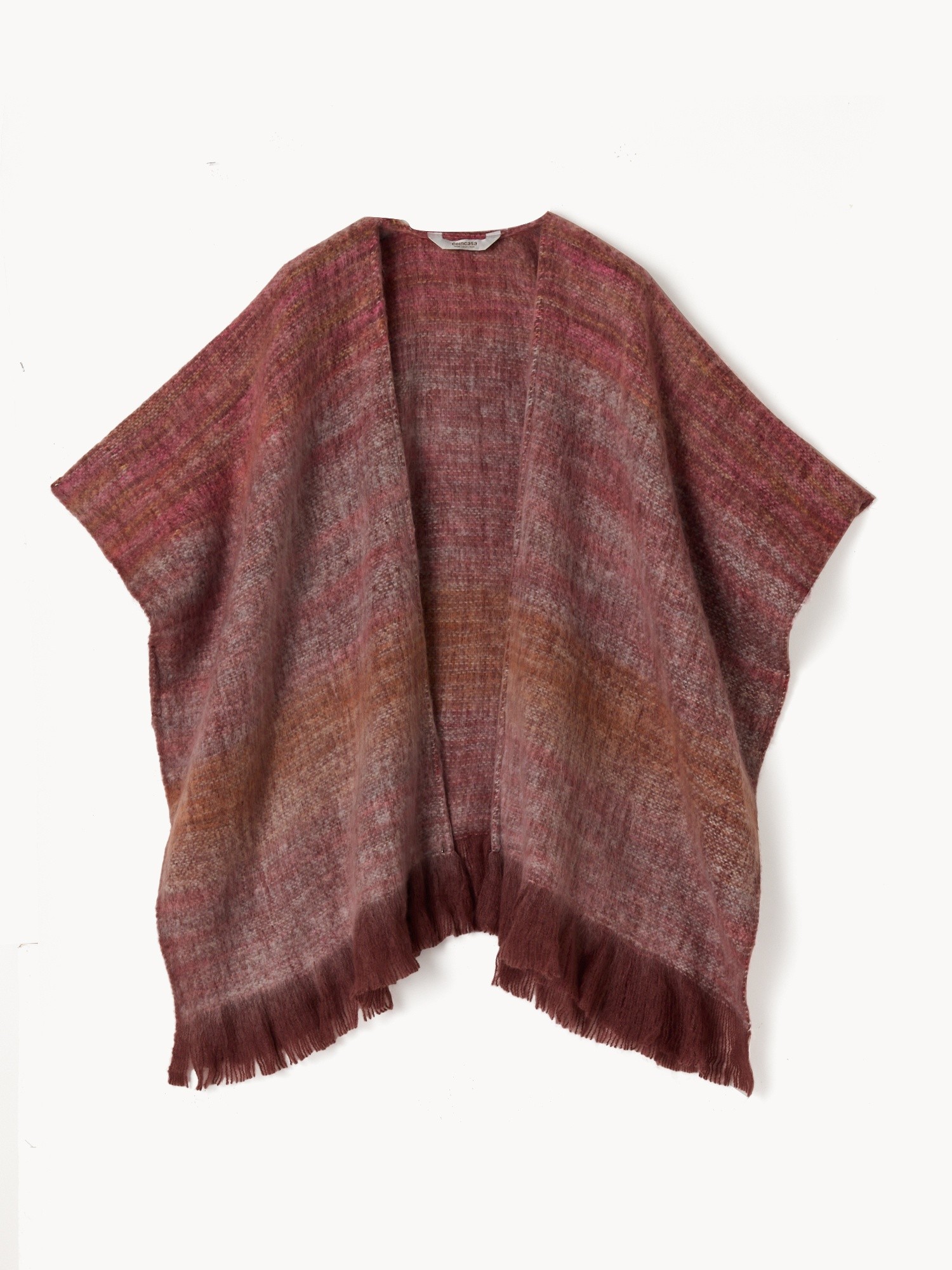 Knitted poncho, Pink, large image number 0