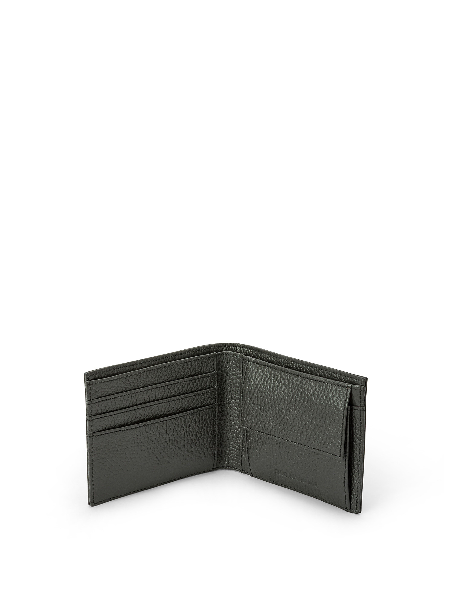 Emporio Armani - Wallet in tumbled leather with coin purse, Dark Grey, large image number 2