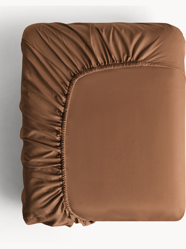 Solid-colored pure cotton fitted sheet