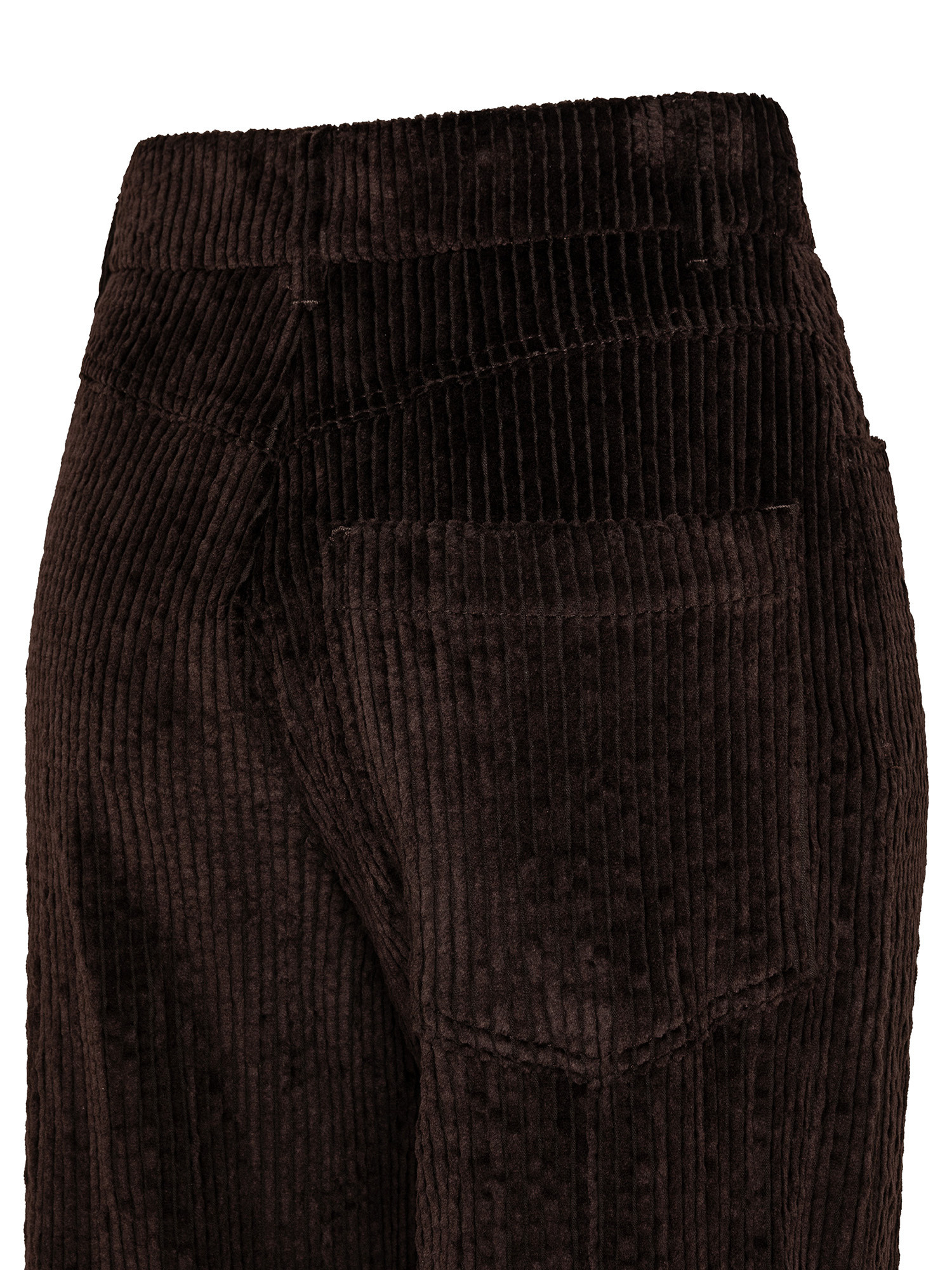 Pantalone a gamba svasata in velluto, Marrone, large image number 2