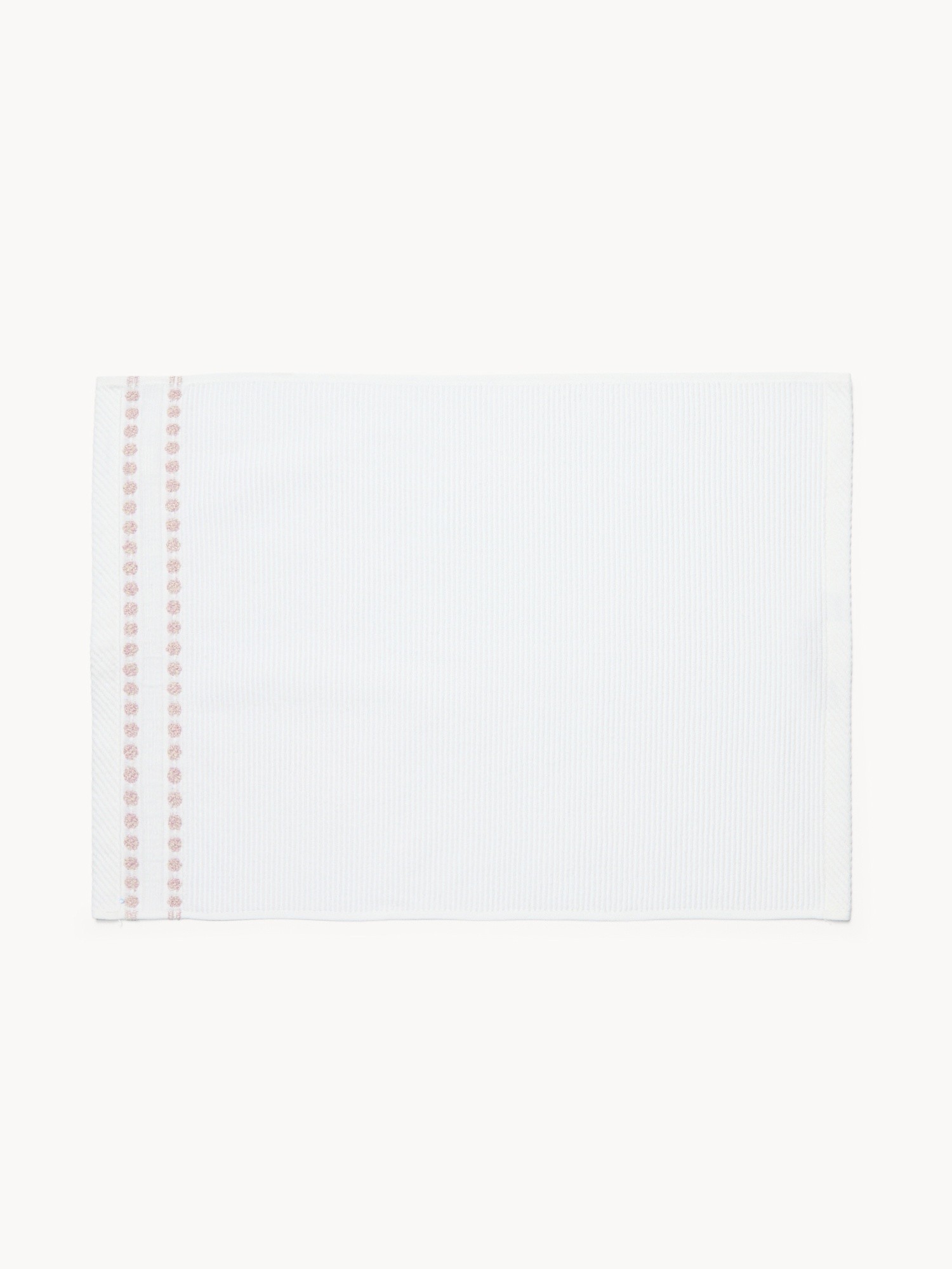 Cotton terry towel with polka dot border - Discounted price, White, large image number 1