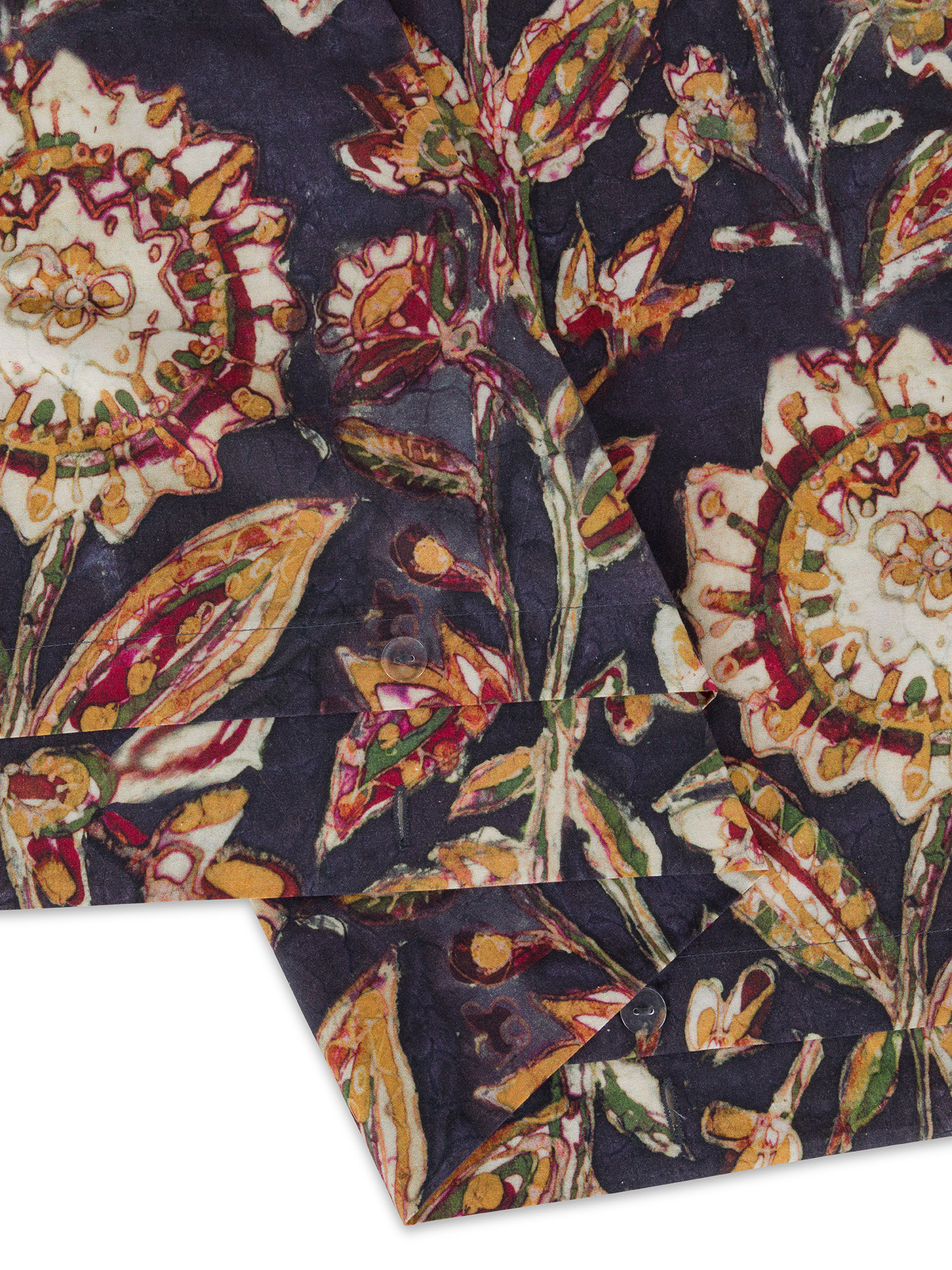 Floral patterned cotton percale duvet cover, Multicolor, large image number 2