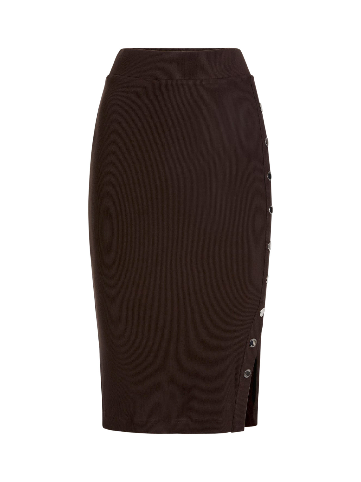Viscose rib skirt, Dark Brown, large image number 0