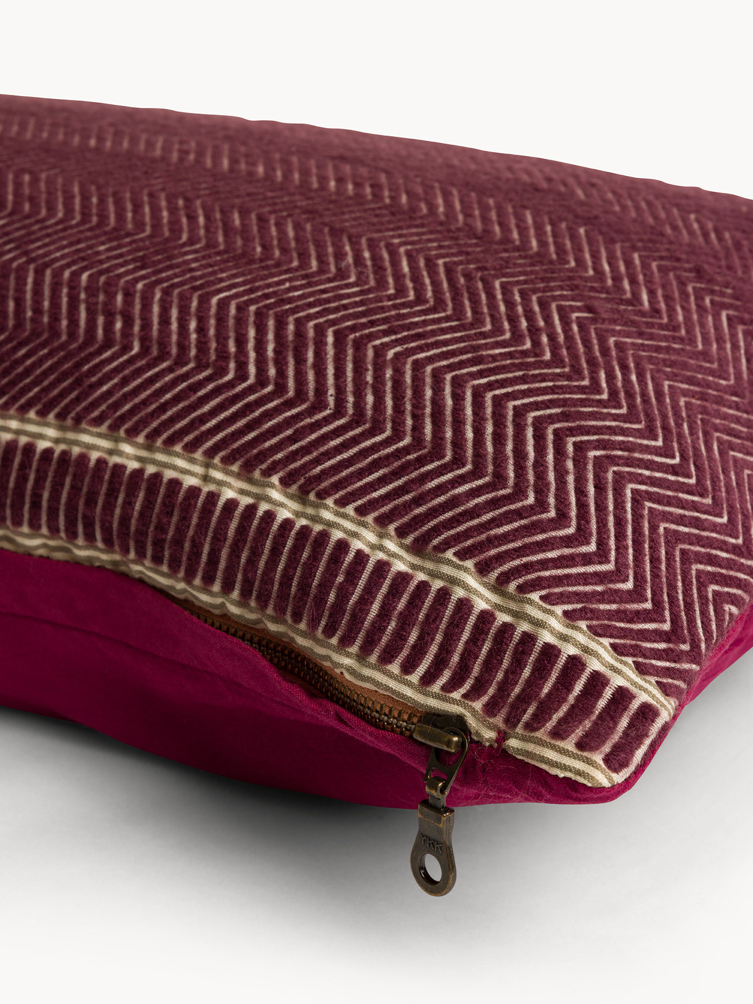 35x55 cm mohair cushion with zigzag stripes, Light Purple, large image number 2