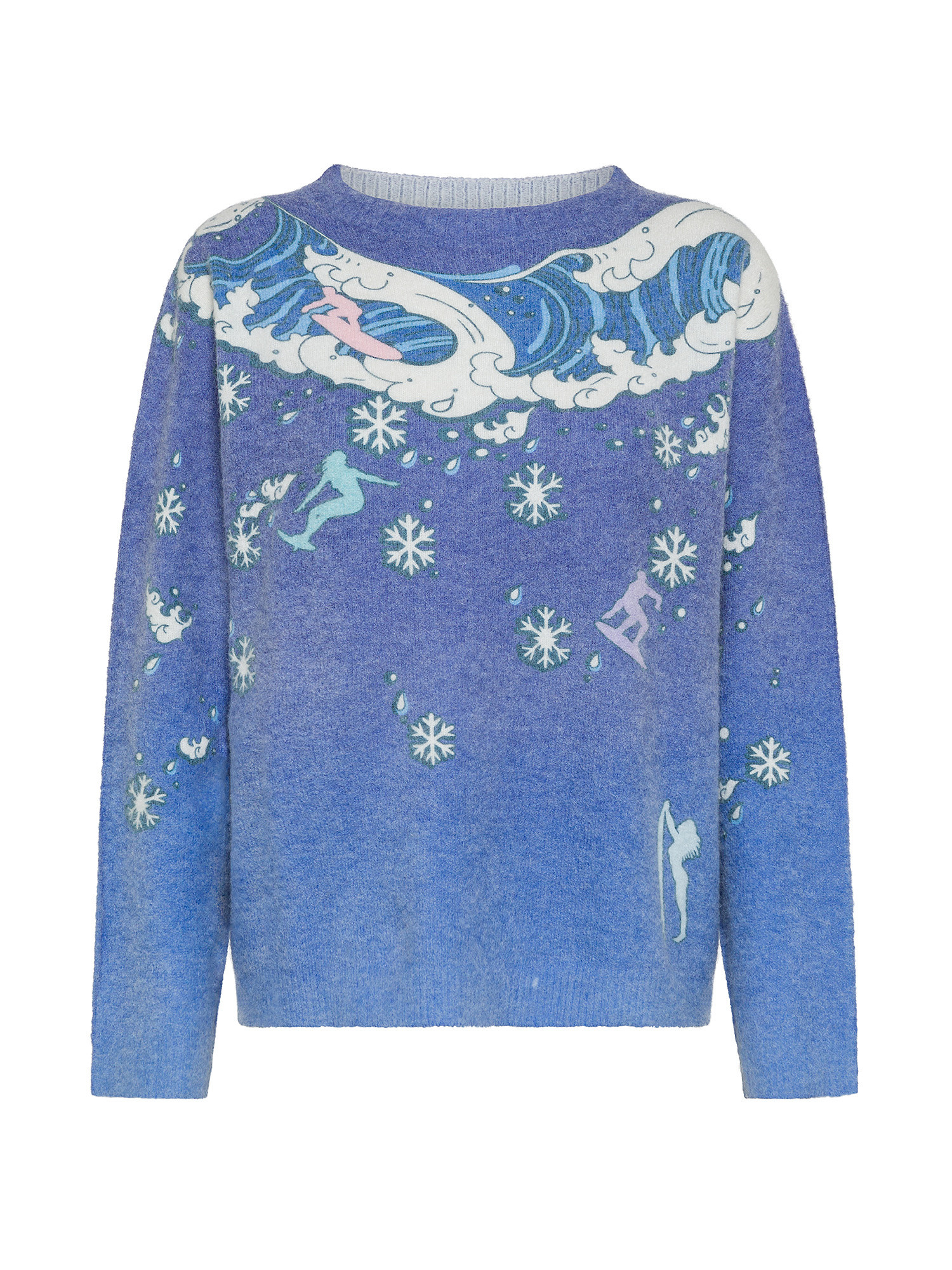 Pullover The Surfer’s Christmas by Paula Cademartori, Blu, large image number 0