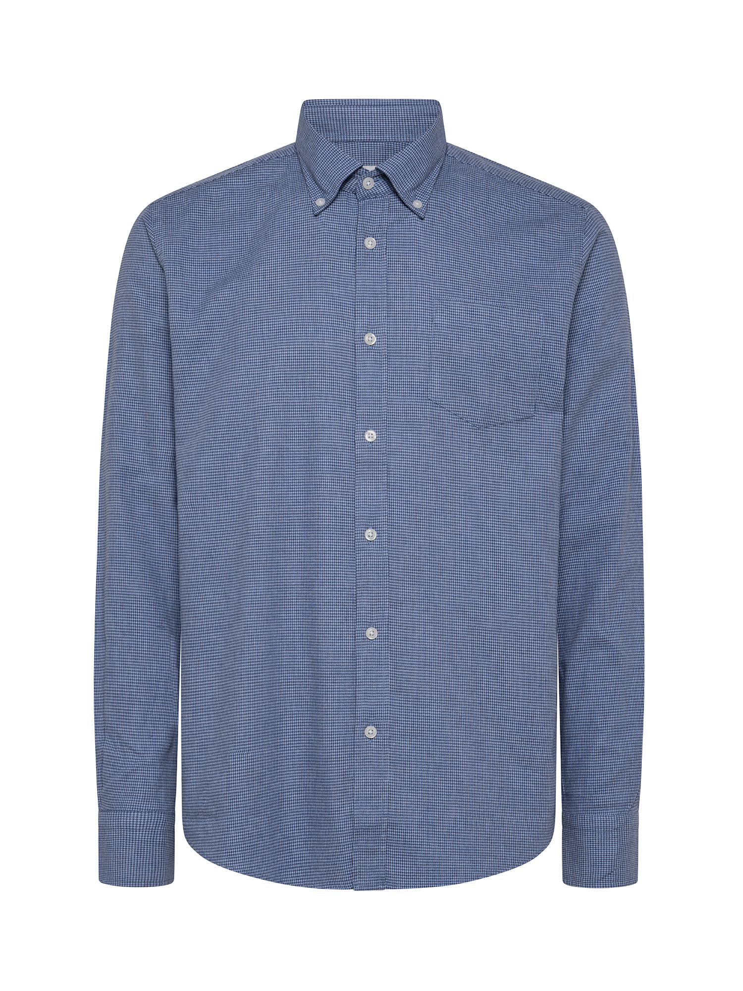 Camicia tailor fit in morbida flanella di cotone organico, Azzurro, large image number 0