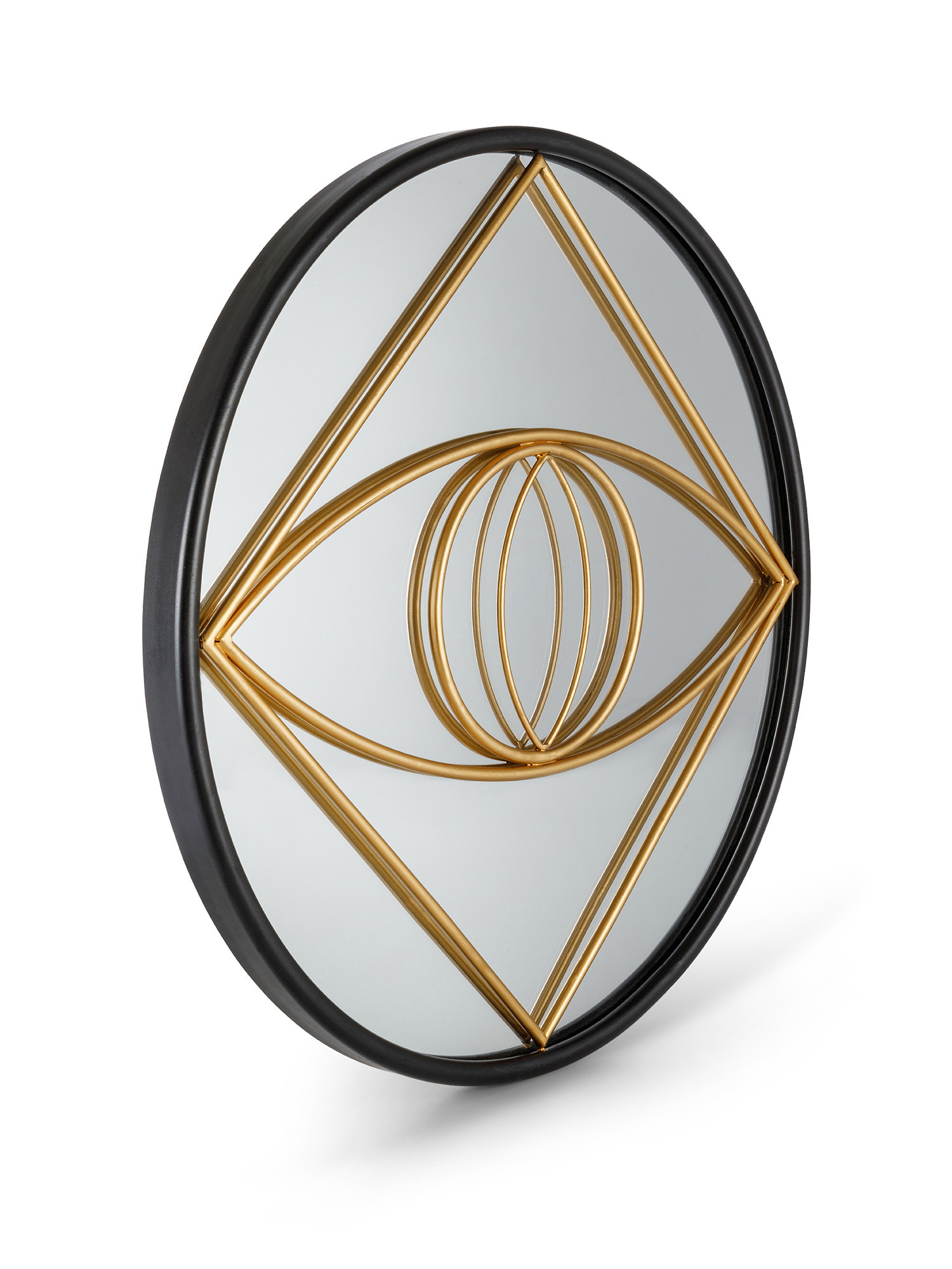 Specchio decorativo cornice ferro, Oro, large image number 0
