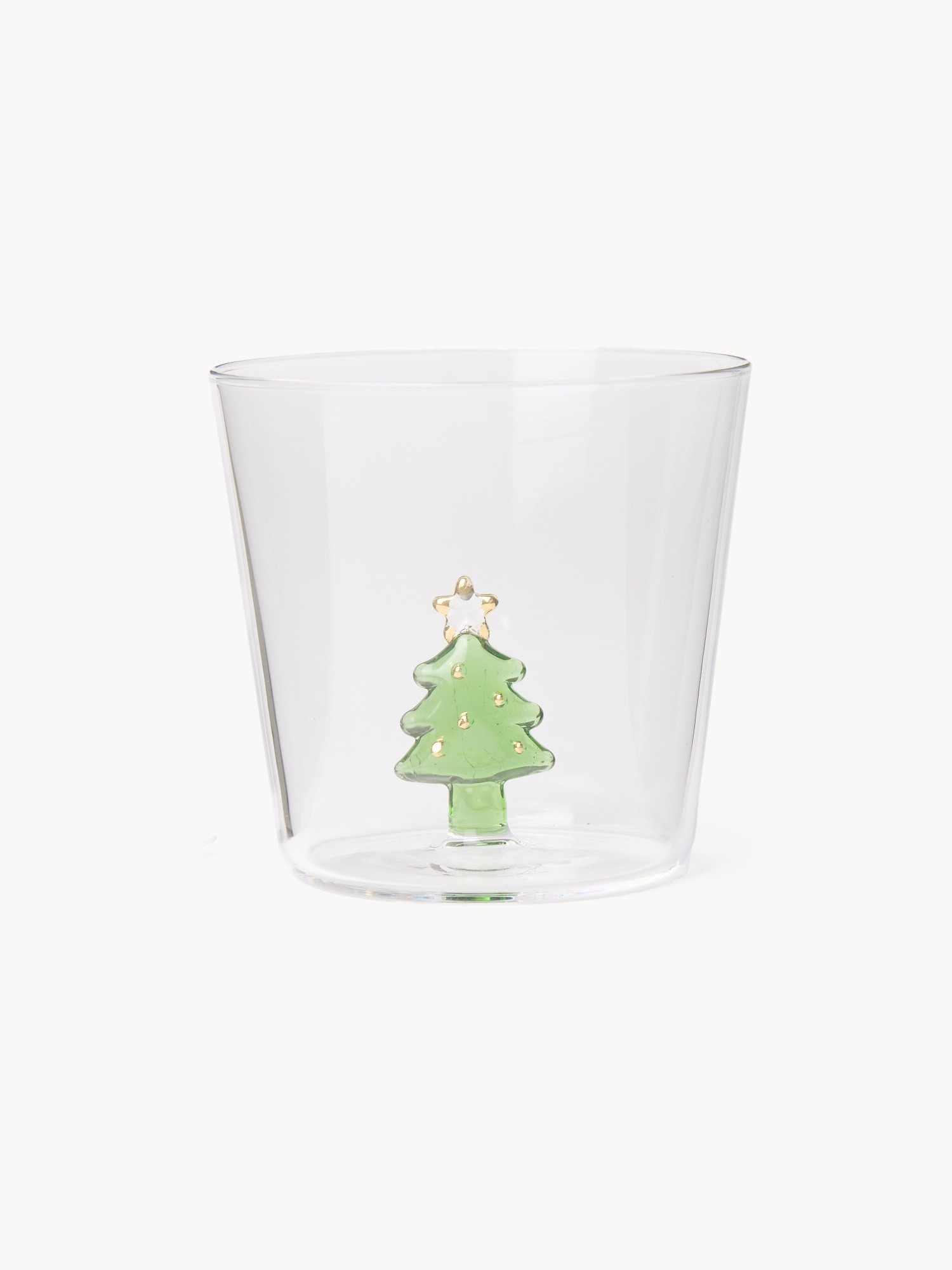 Bicchiere in vetro borosilicato dettaglio alberello, Trasparente, large image number 0
