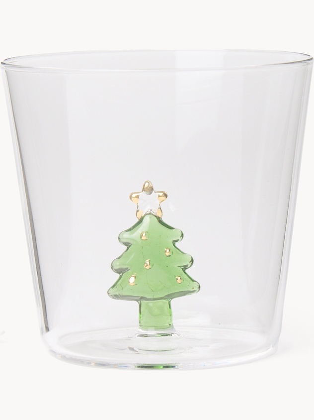Bicchiere in vetro borosilicato dettaglio alberello