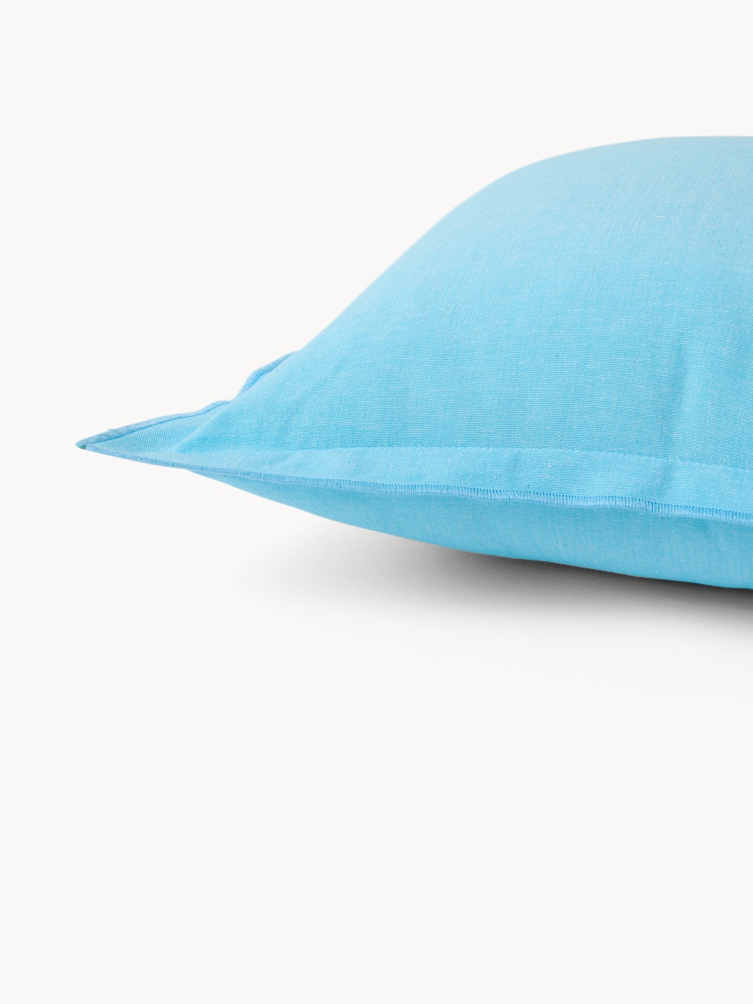 Chambray Cotton Pillow 45x45cm - Introductory Price, Blue, large image number 1