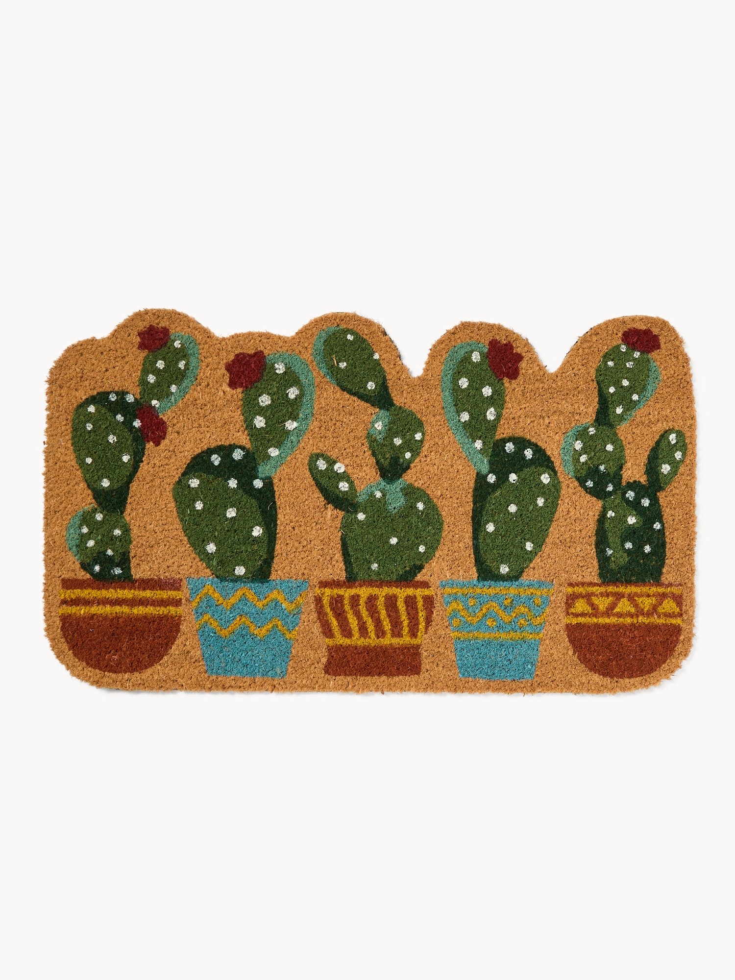 Zerbino in cocco con stampa cactus - Prezzo di lancio, Beige torrone, large image number 0