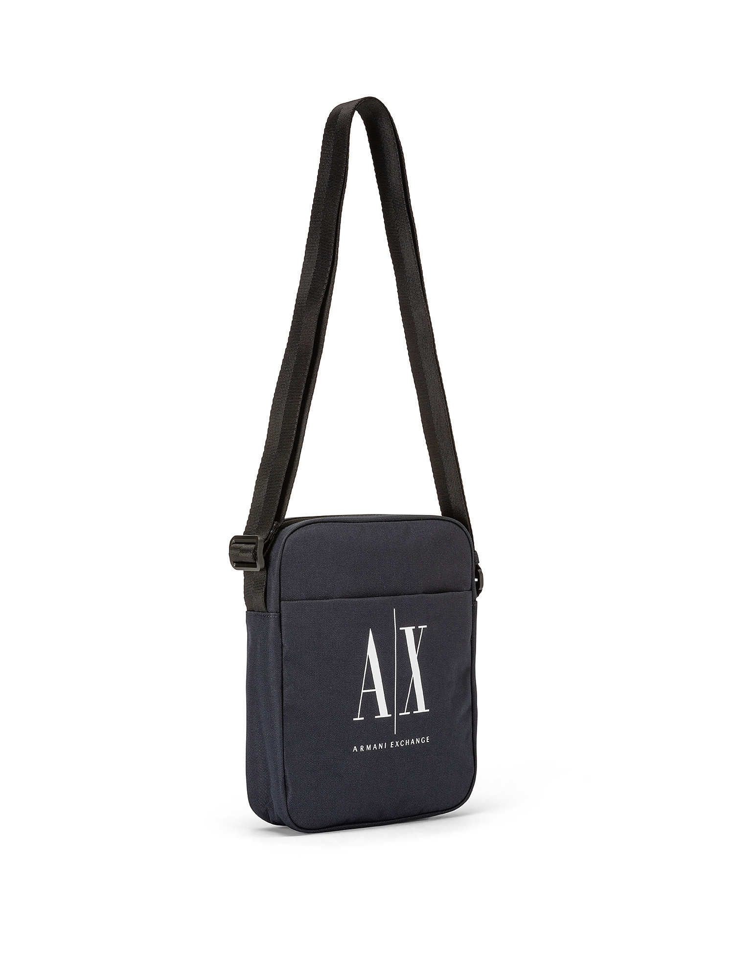 Armani Exchange - Nylon shoulder bag with contrasting logo, Dark Blue, large image number 1