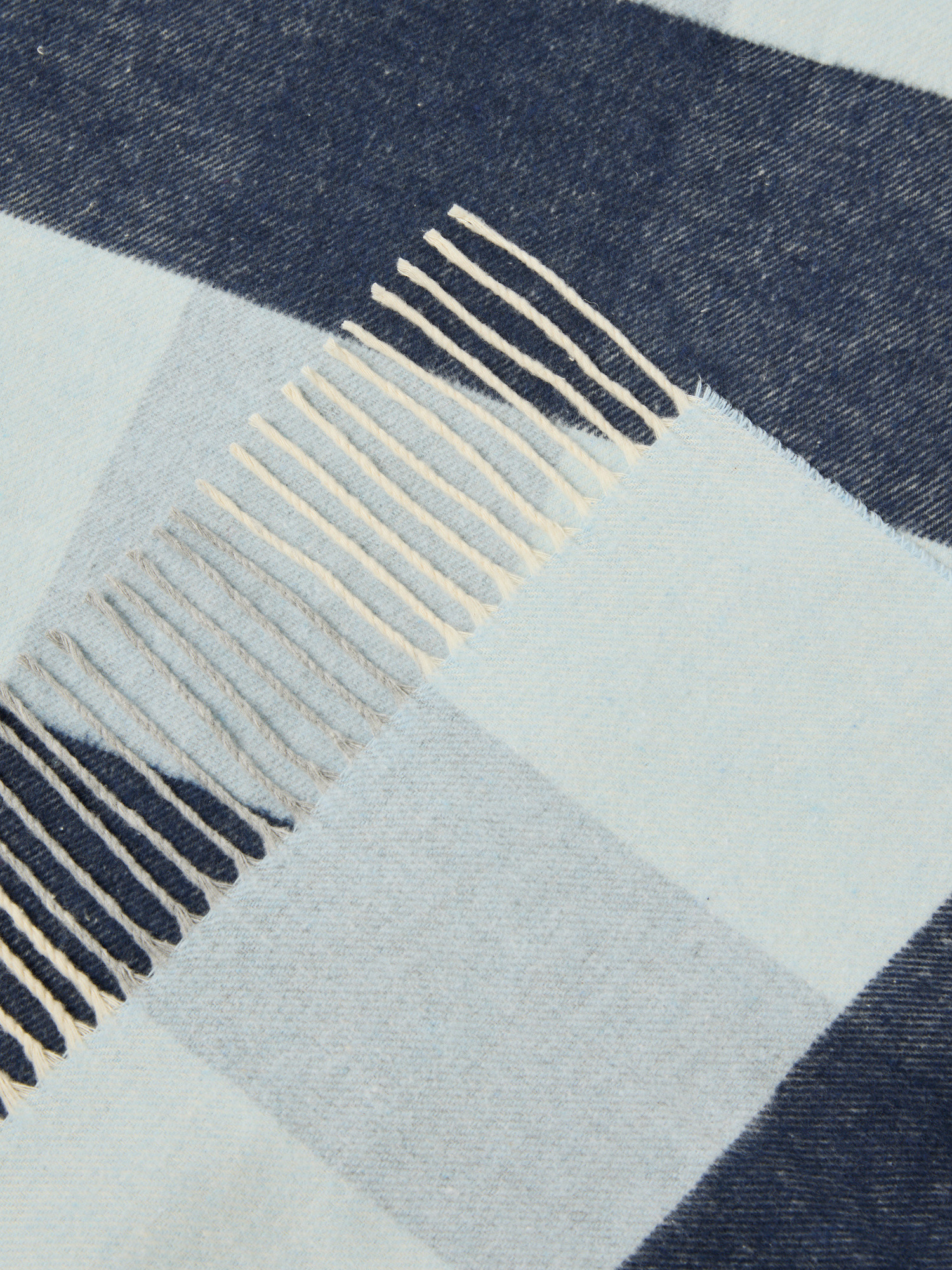 Made in Italy Checked Throw, Light Blue, large image number 1