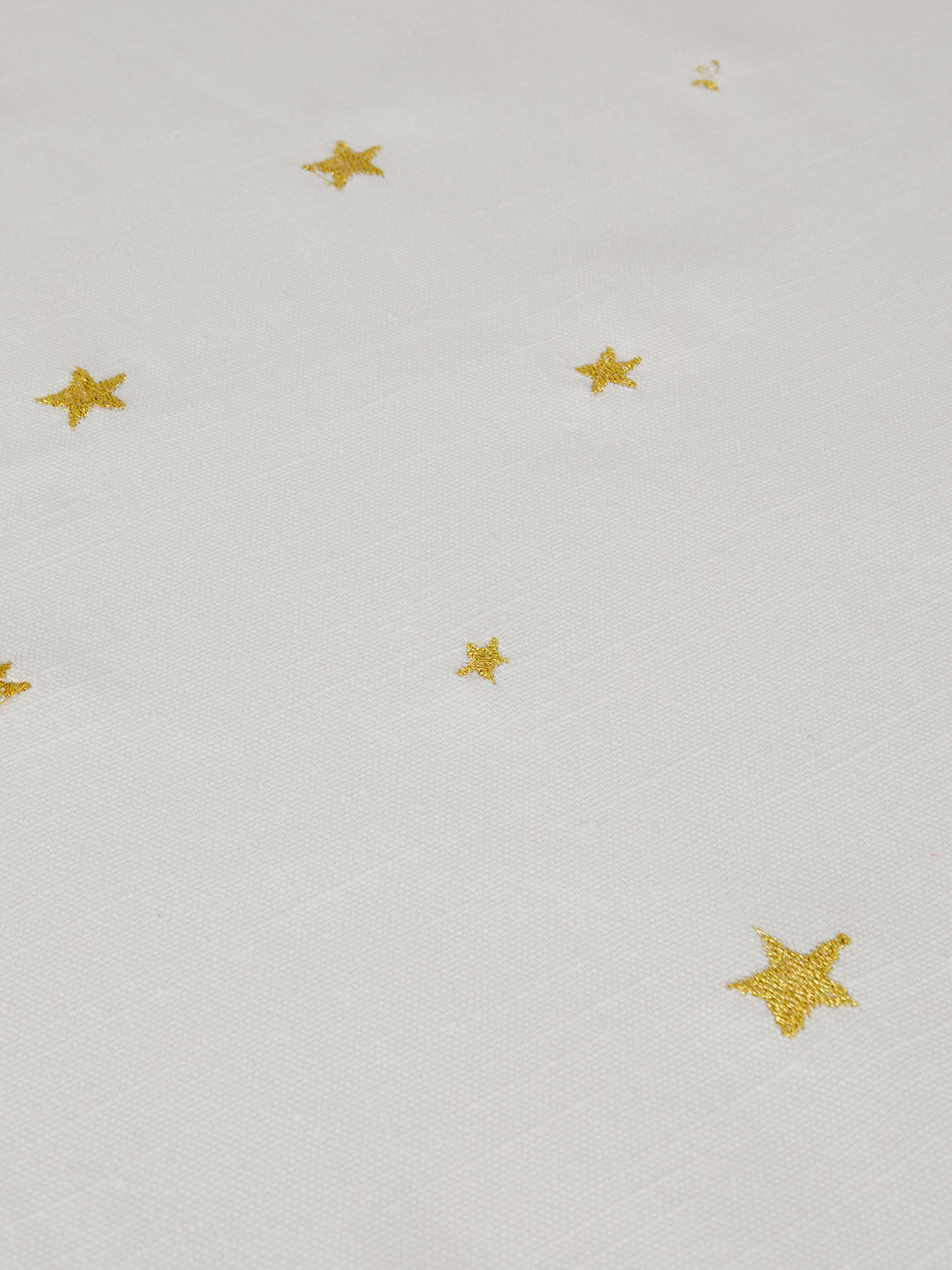 Cotton tablecloth with star embroidery, White, large image number 1