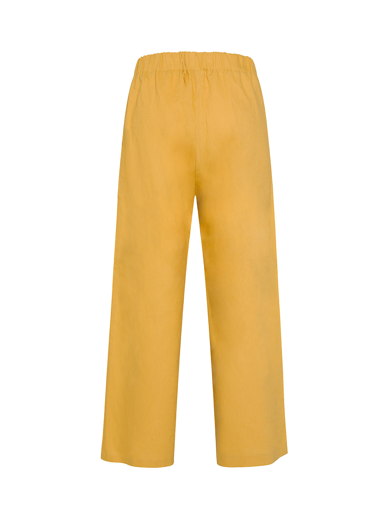 Koan - Wide-leg trousers in linen blend, Mustard Yellow, large image number 1